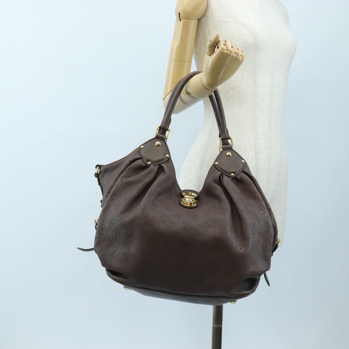 LOUIS VUITTON Monogram Punching Mahina XL Bag Leather Brown M95714 Auth am12145V