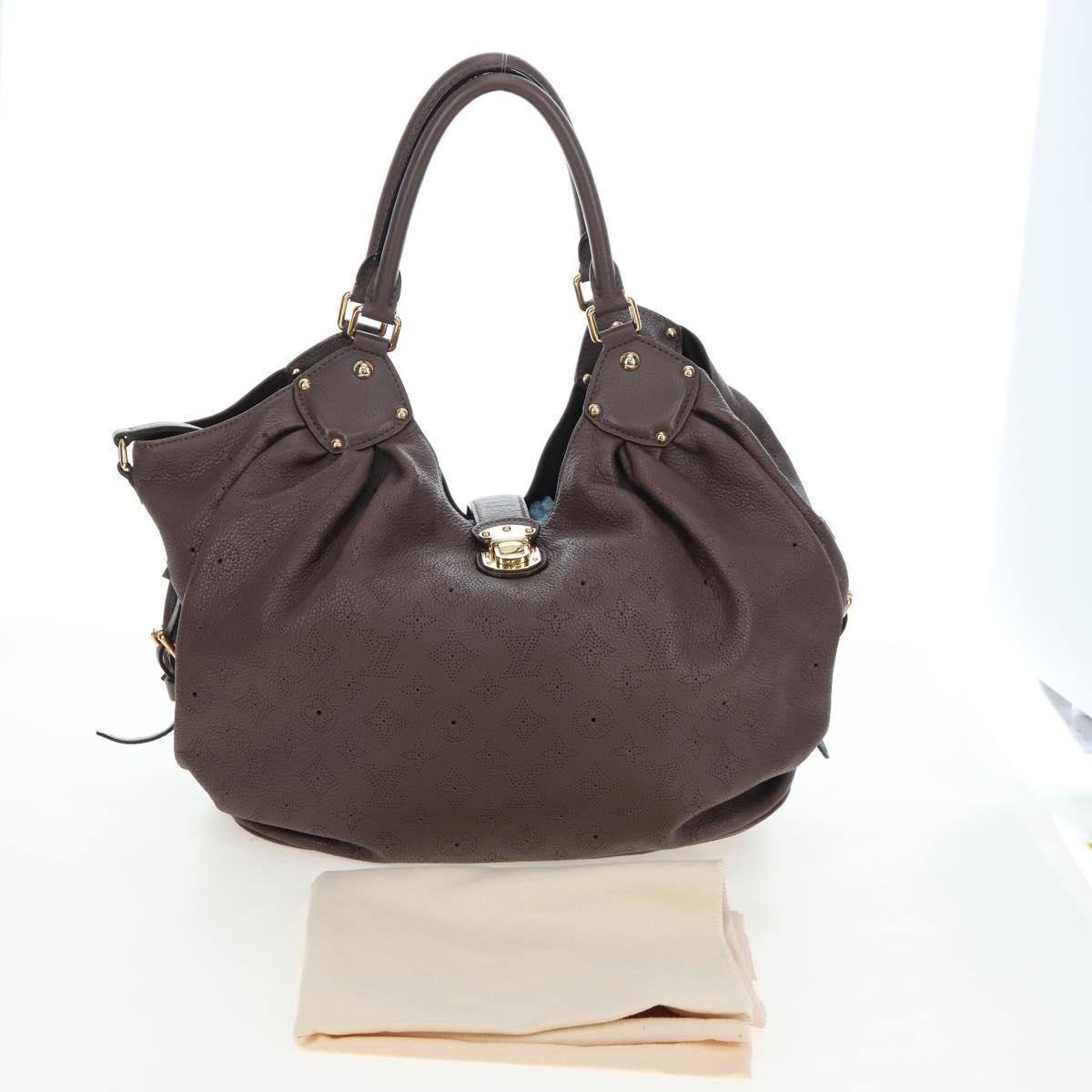 LOUIS VUITTON Monogram Punching Mahina XL Bag Leather Brown M95714 Auth am12145V