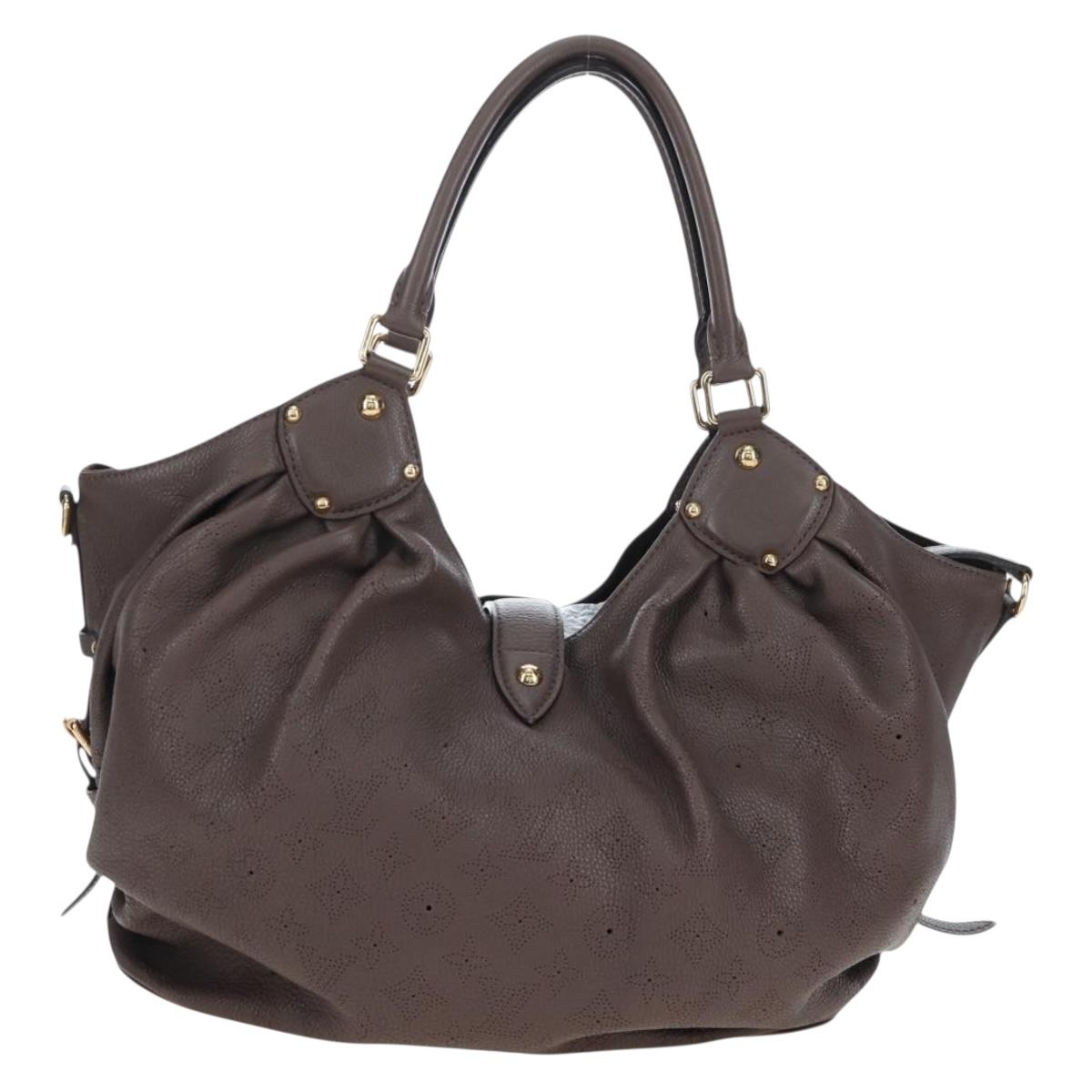 LOUIS VUITTON Monogram Punching Mahina XL Bag Leather Brown M95714 Auth am12145V