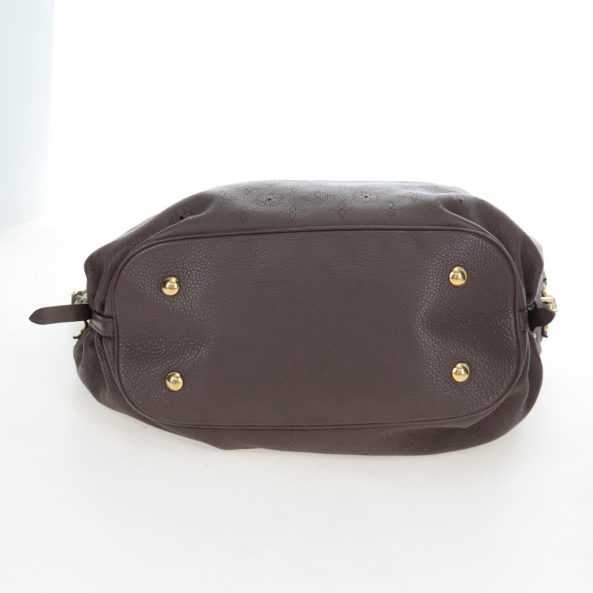 LOUIS VUITTON Monogram Punching Mahina XL Bag Leather Brown M95714 Auth am12145V