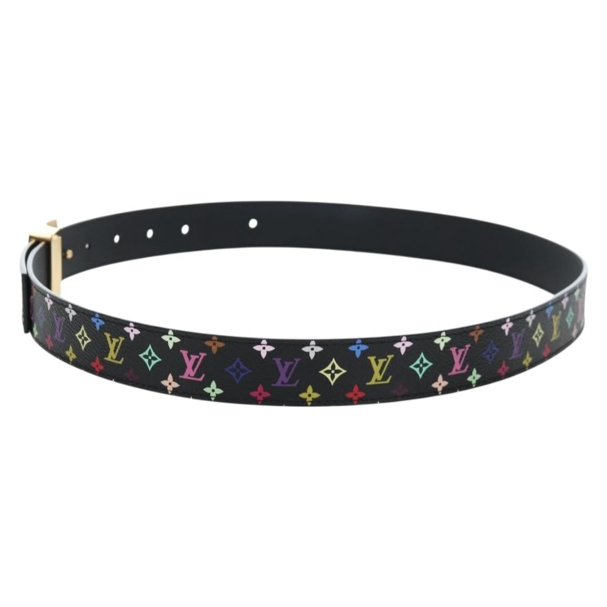 LOUIS VUITTON Multicolor Ceinture LV Cut Belt Black LV Auth am12148A