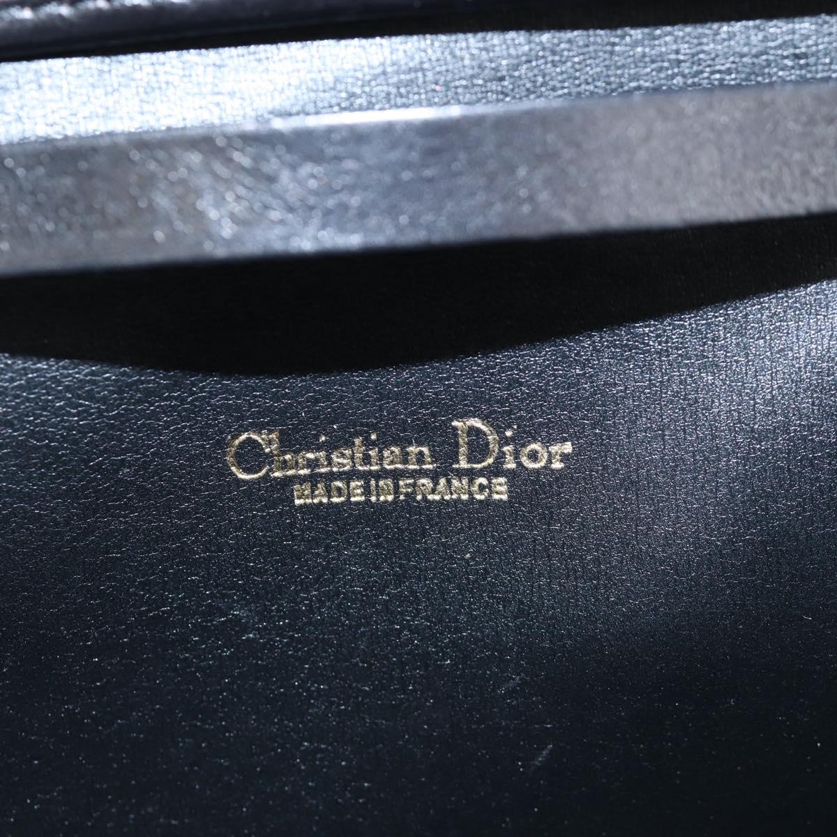 Christian Dior Trotter Canvas Chain Shoulder Bag Black Gold Auth am12151V