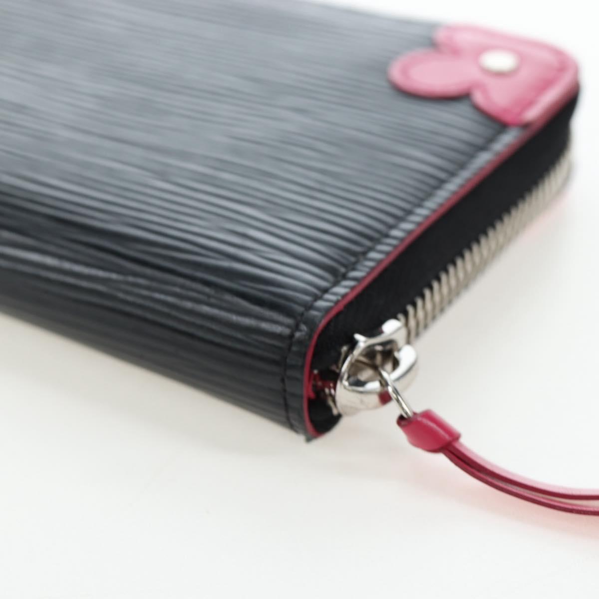 LOUIS VUITTON Epi Portefeuille Clemence Long Wallet Black M62968 Auth am12154M
