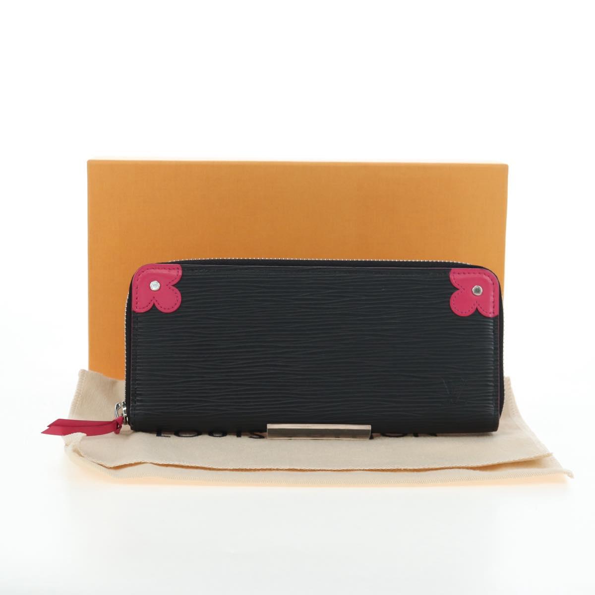 LOUIS VUITTON Epi Portefeuille Clemence Long Wallet Black M62968 Auth am12154M