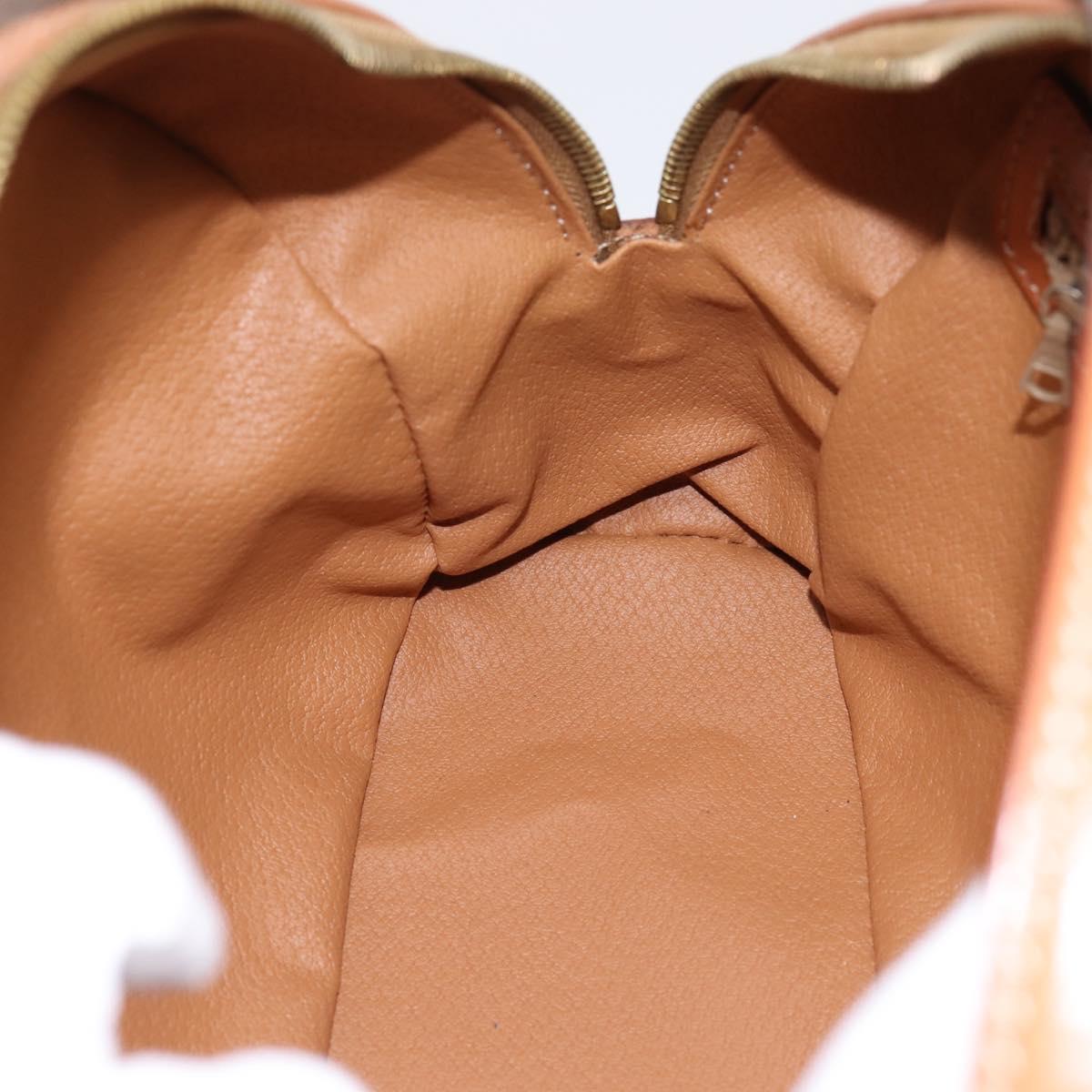 CELINE Macadam Canvas Hand Bag PVC Leather Brown Gold Auth am12157V