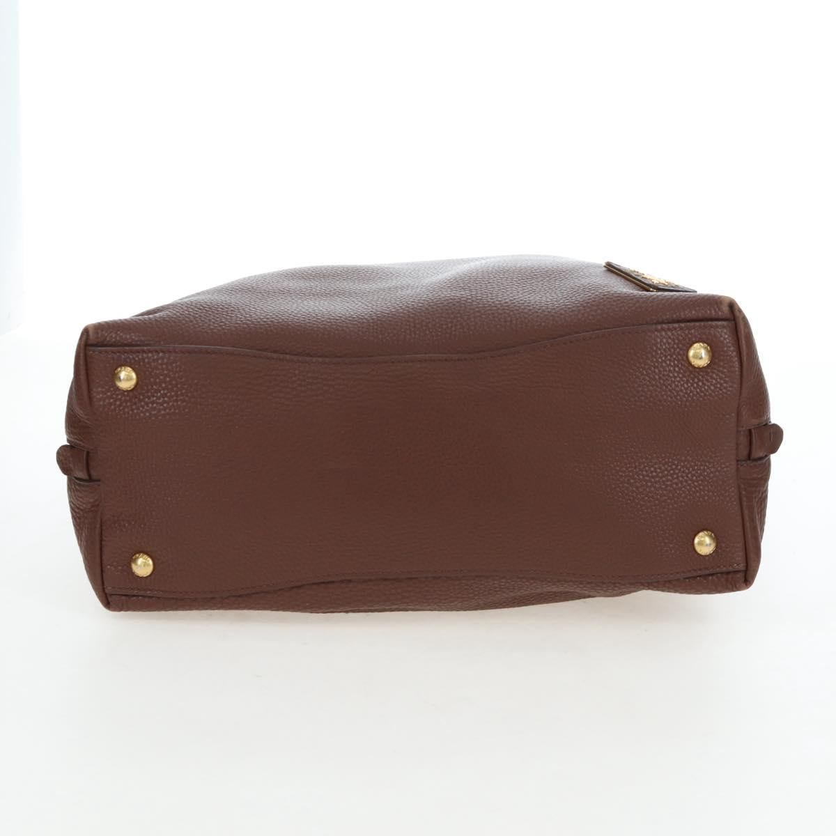 PRADA Shoulder Bag Taurillon Clemence Brown Gold Auth am12161V