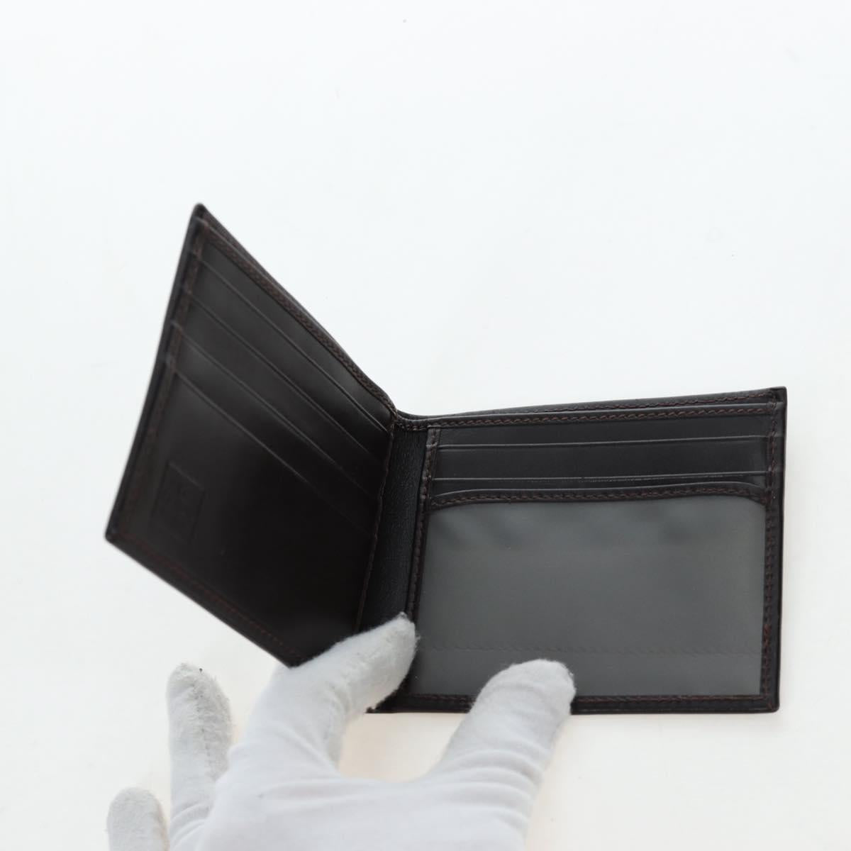 FENDI Zucca Canvas Bifold Wallet Black Brown Auth am12162V
