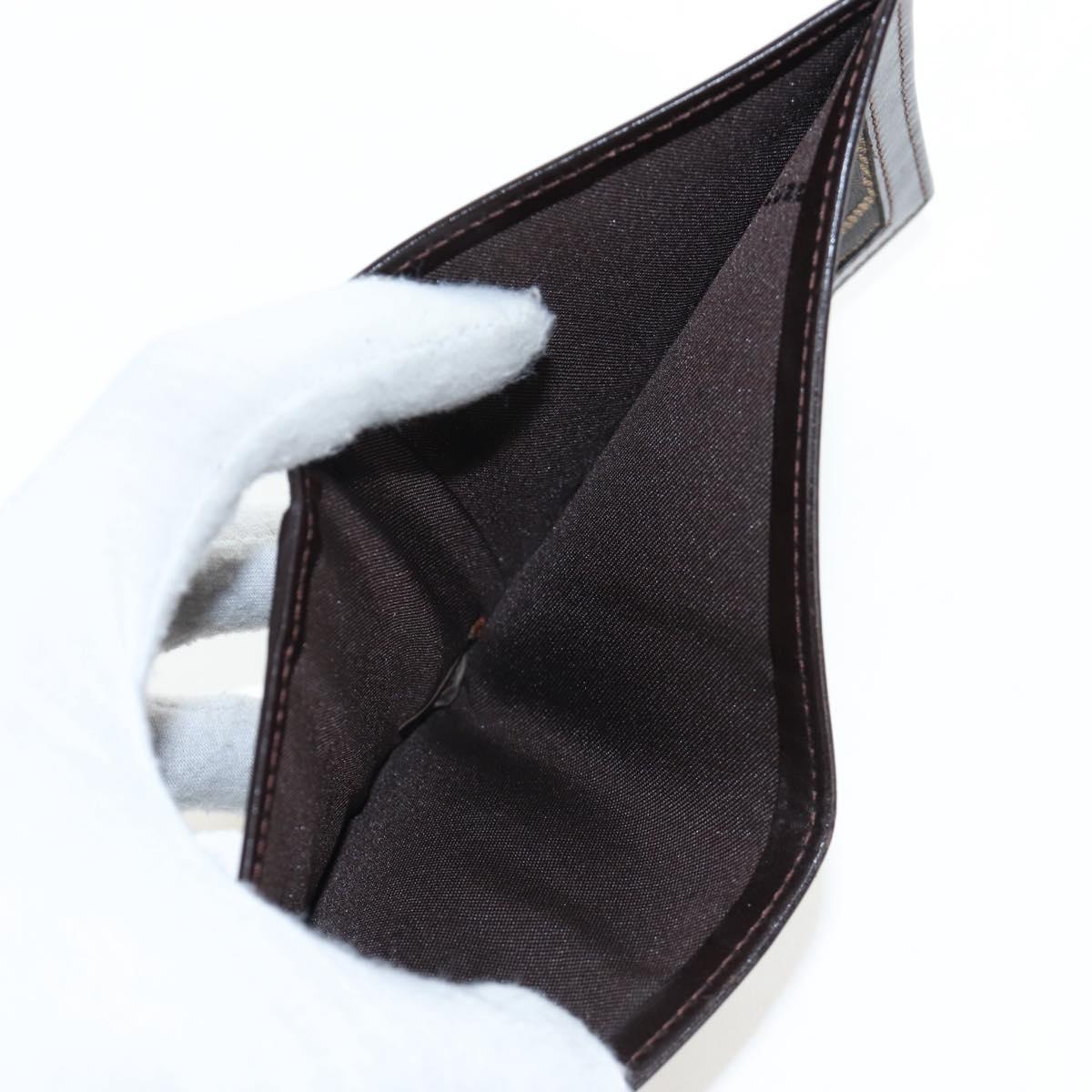 FENDI Zucca Canvas Bifold Wallet Black Brown Auth am12162V