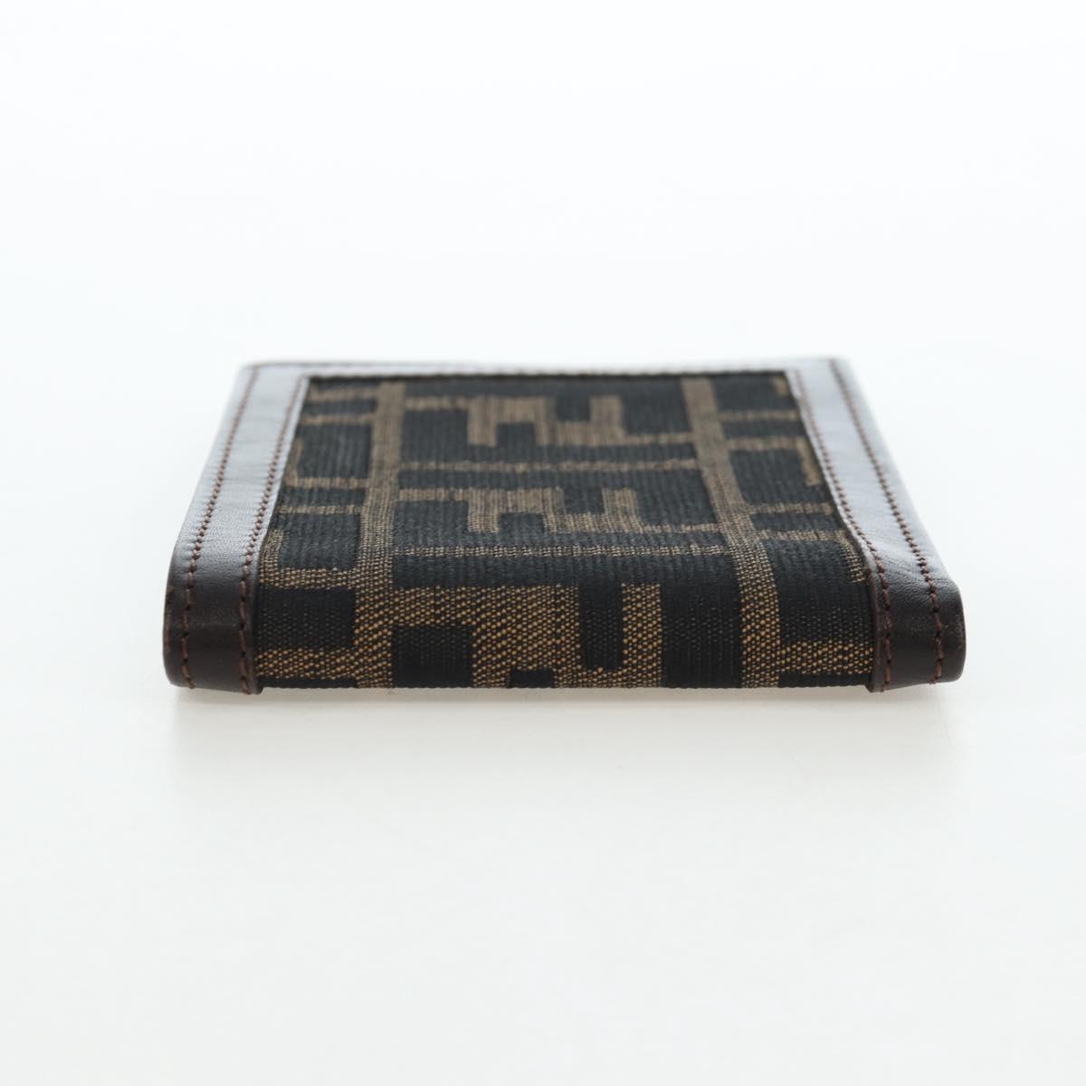 FENDI Zucca Canvas Bifold Wallet Black Brown Auth am12162V