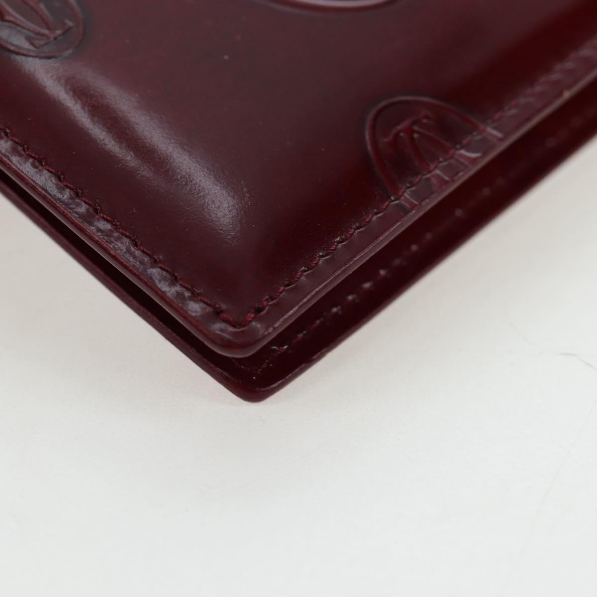 CARTIER Happy Birthday Note Cover Patent leather Bordeaux Gold Auth am12165V