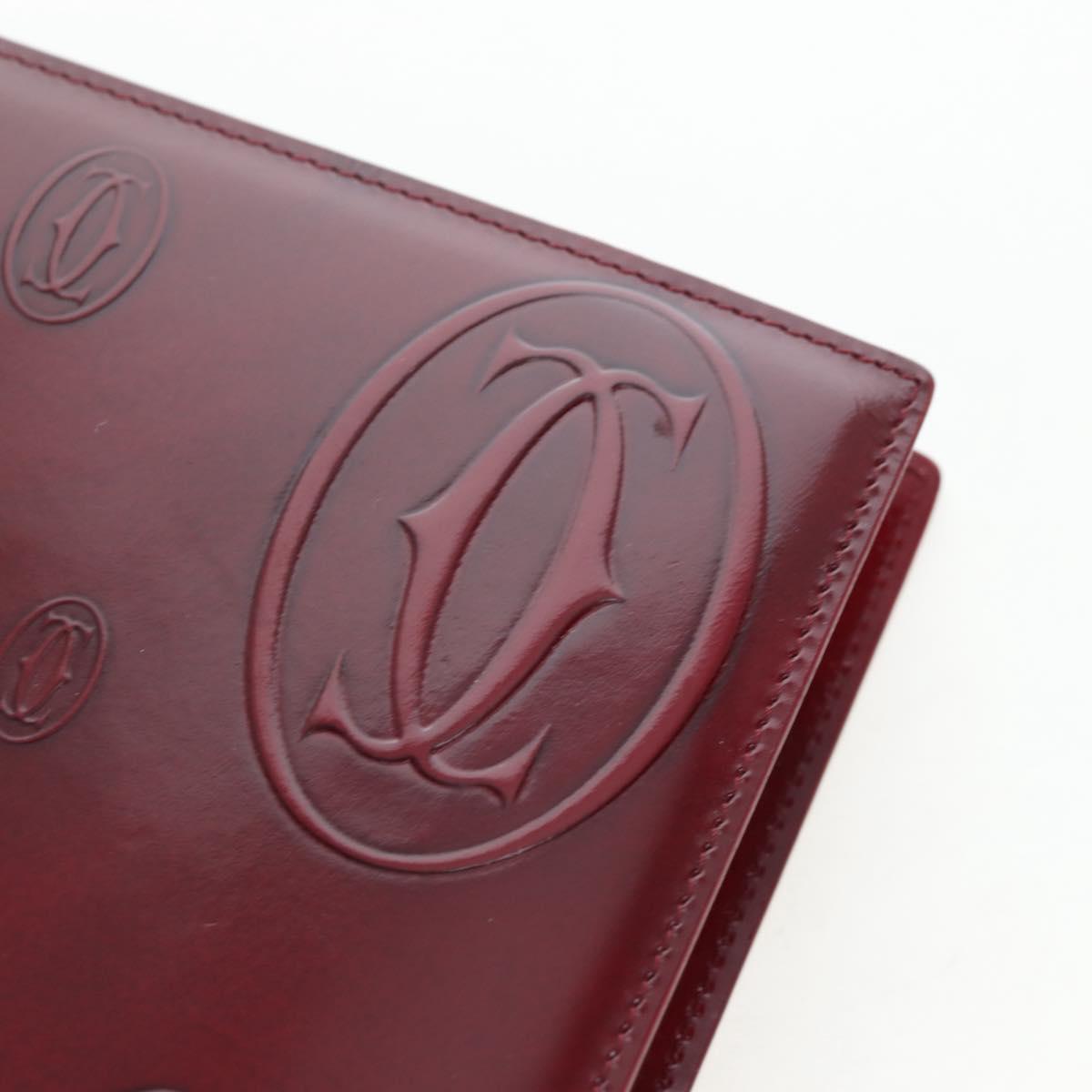CARTIER Happy Birthday Note Cover Patent leather Bordeaux Gold Auth am12165V