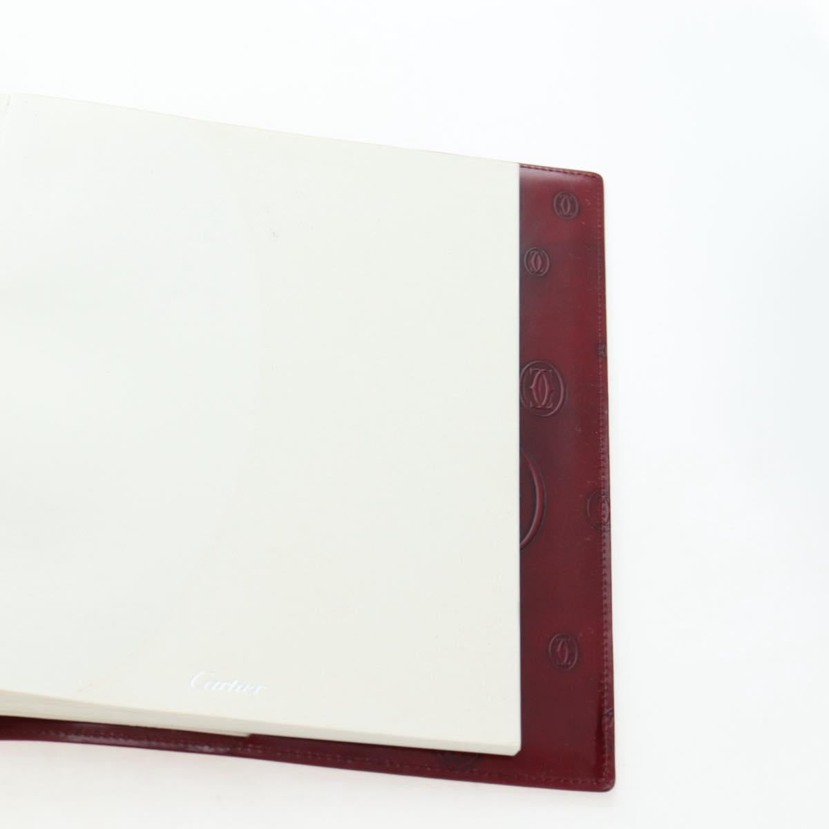 CARTIER Happy Birthday Note Cover Patent leather Bordeaux Gold Auth am12165V