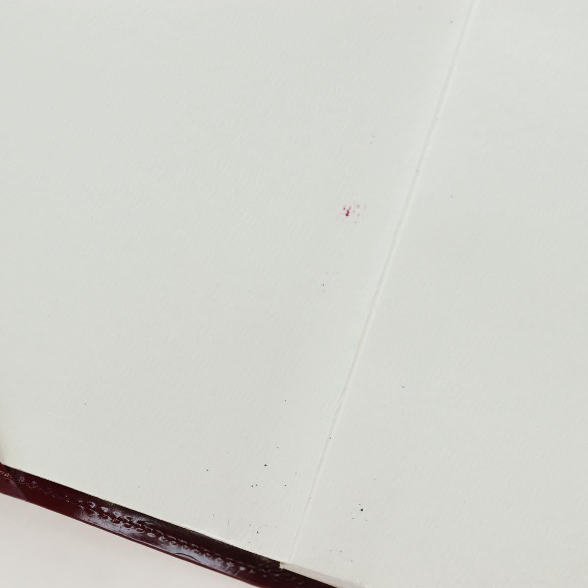 CARTIER Happy Birthday Note Cover Patent leather Bordeaux Gold Auth am12165V
