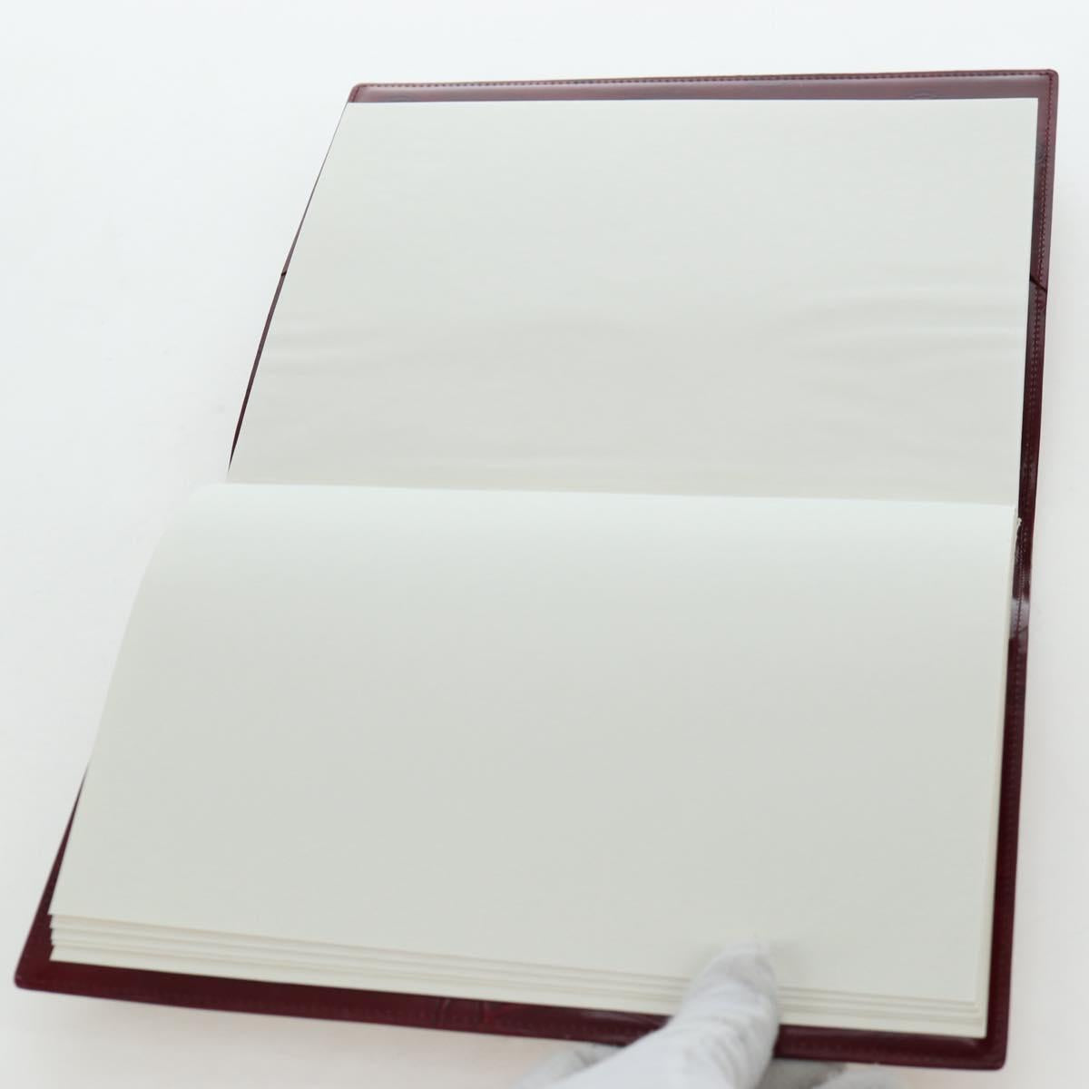 CARTIER Happy Birthday Note Cover Patent leather Bordeaux Gold Auth am12165V