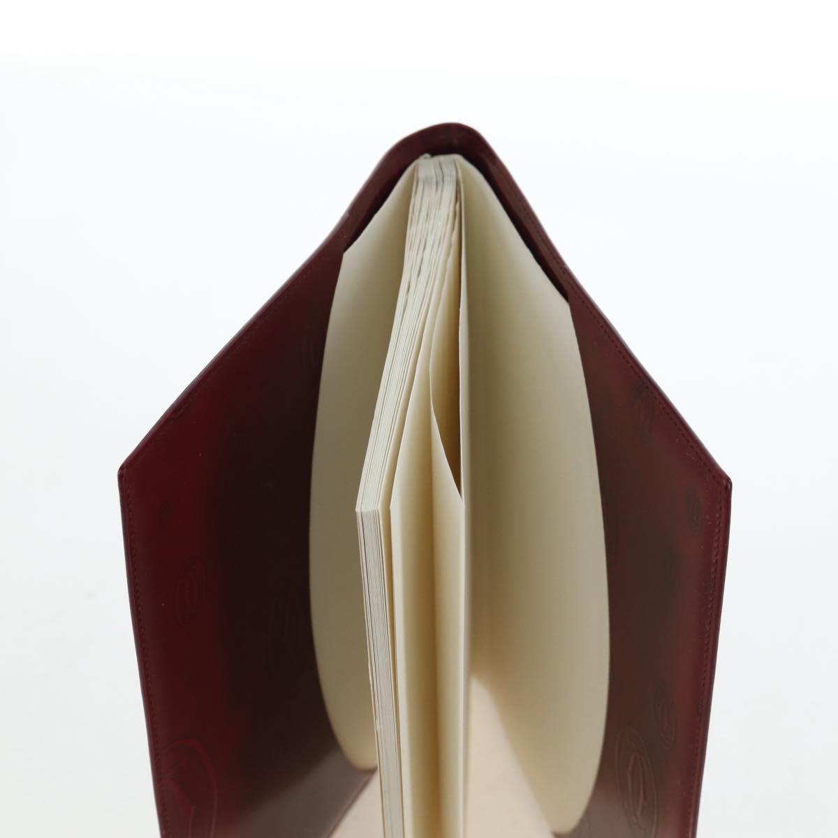 CARTIER Happy Birthday Note Cover Patent leather Bordeaux Gold Auth am12165V