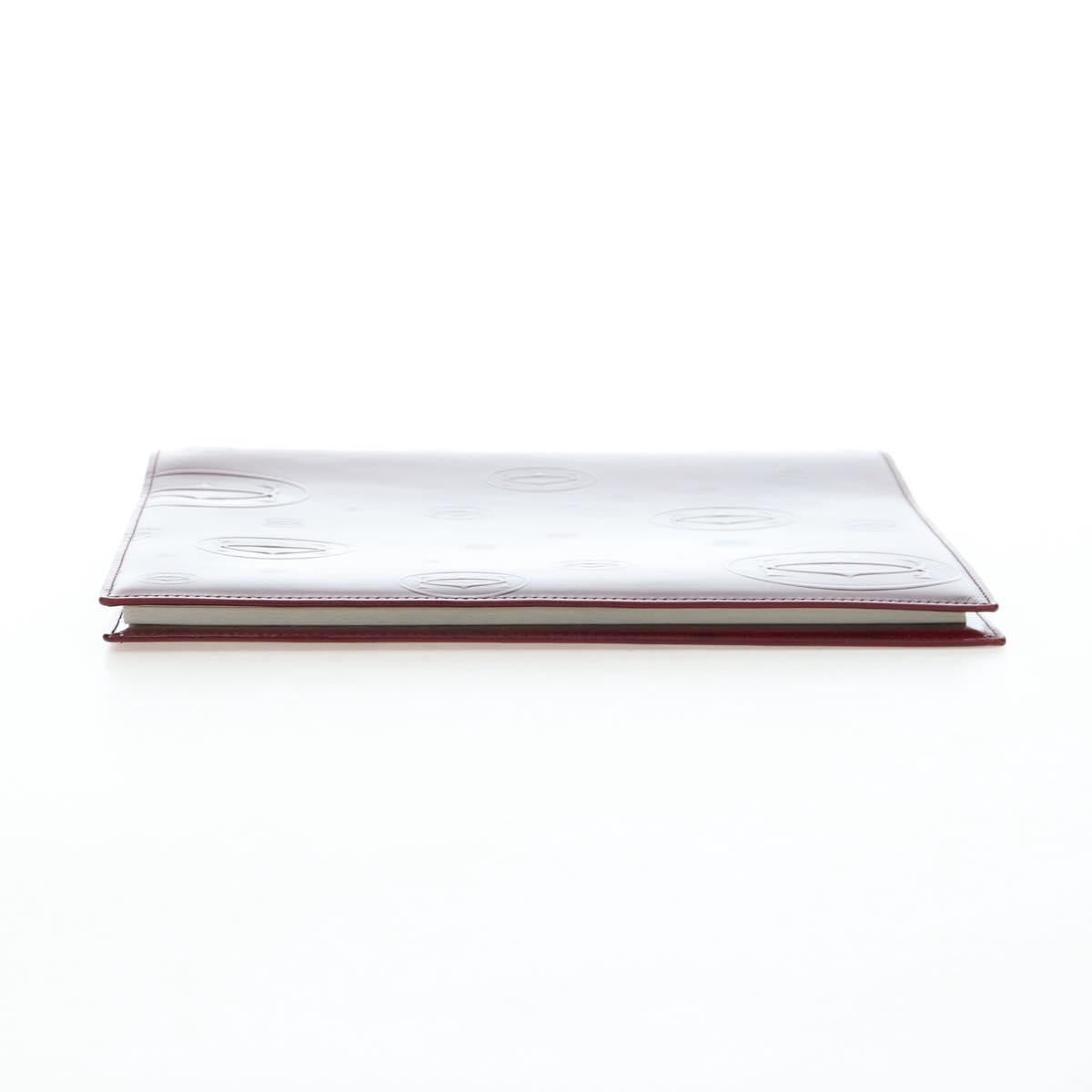 CARTIER Happy Birthday Note Cover Patent leather Bordeaux Gold Auth am12165V