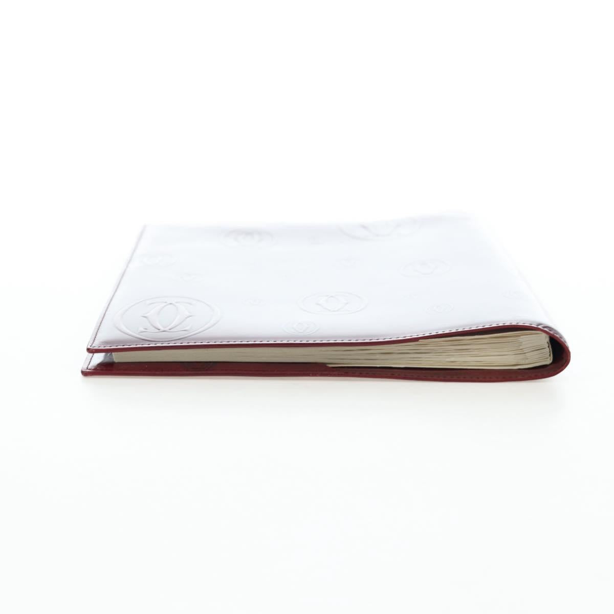 CARTIER Happy Birthday Note Cover Patent leather Bordeaux Gold Auth am12165V