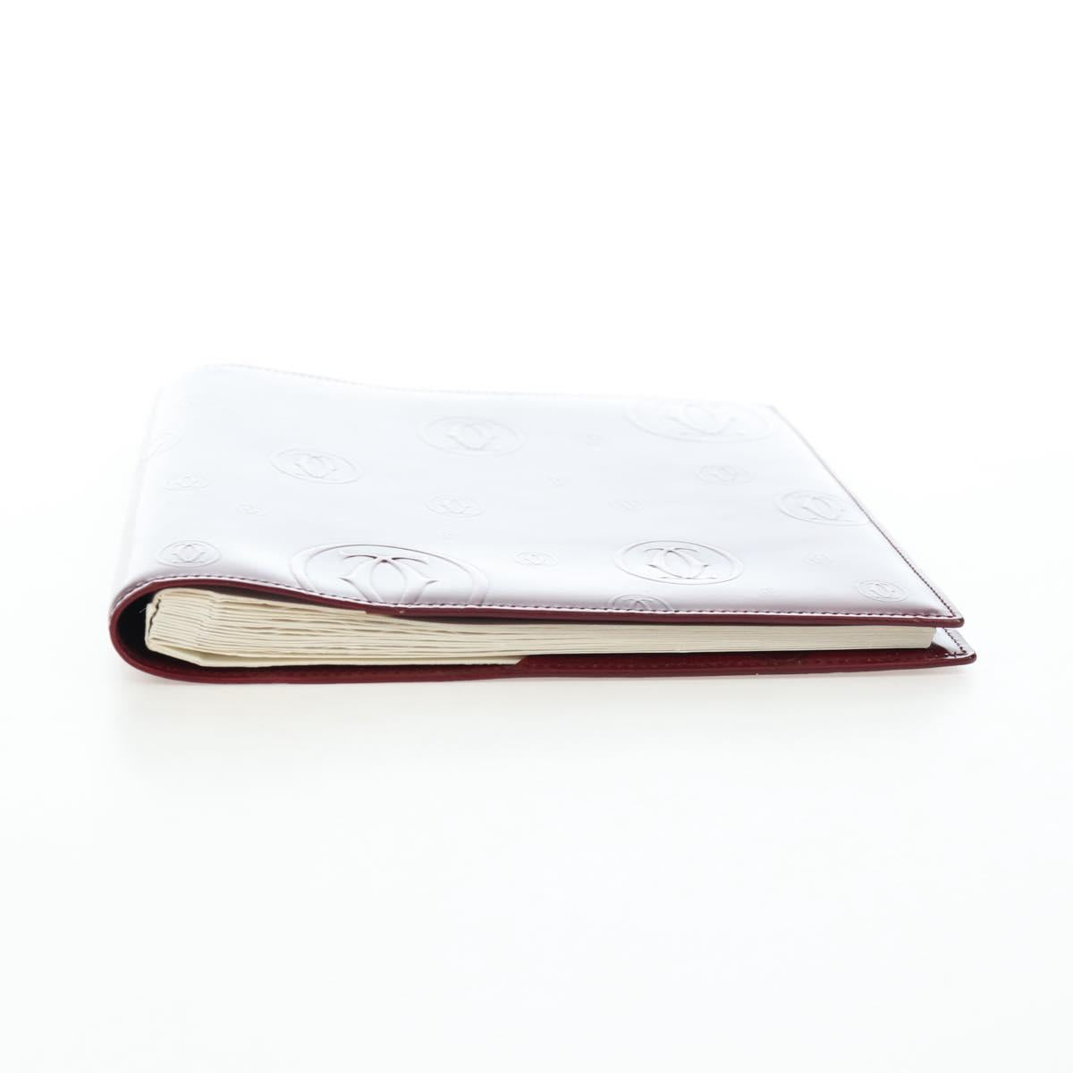CARTIER Happy Birthday Note Cover Patent leather Bordeaux Gold Auth am12165V