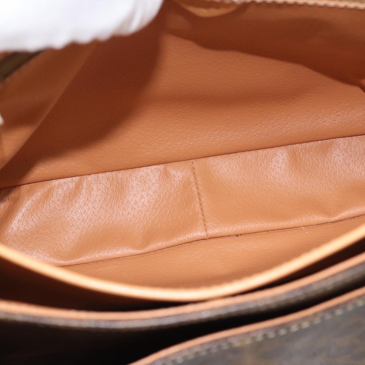 CELINE Macadam Canvas Hand Bag PVC Leather Brown Gold Auth am12166V