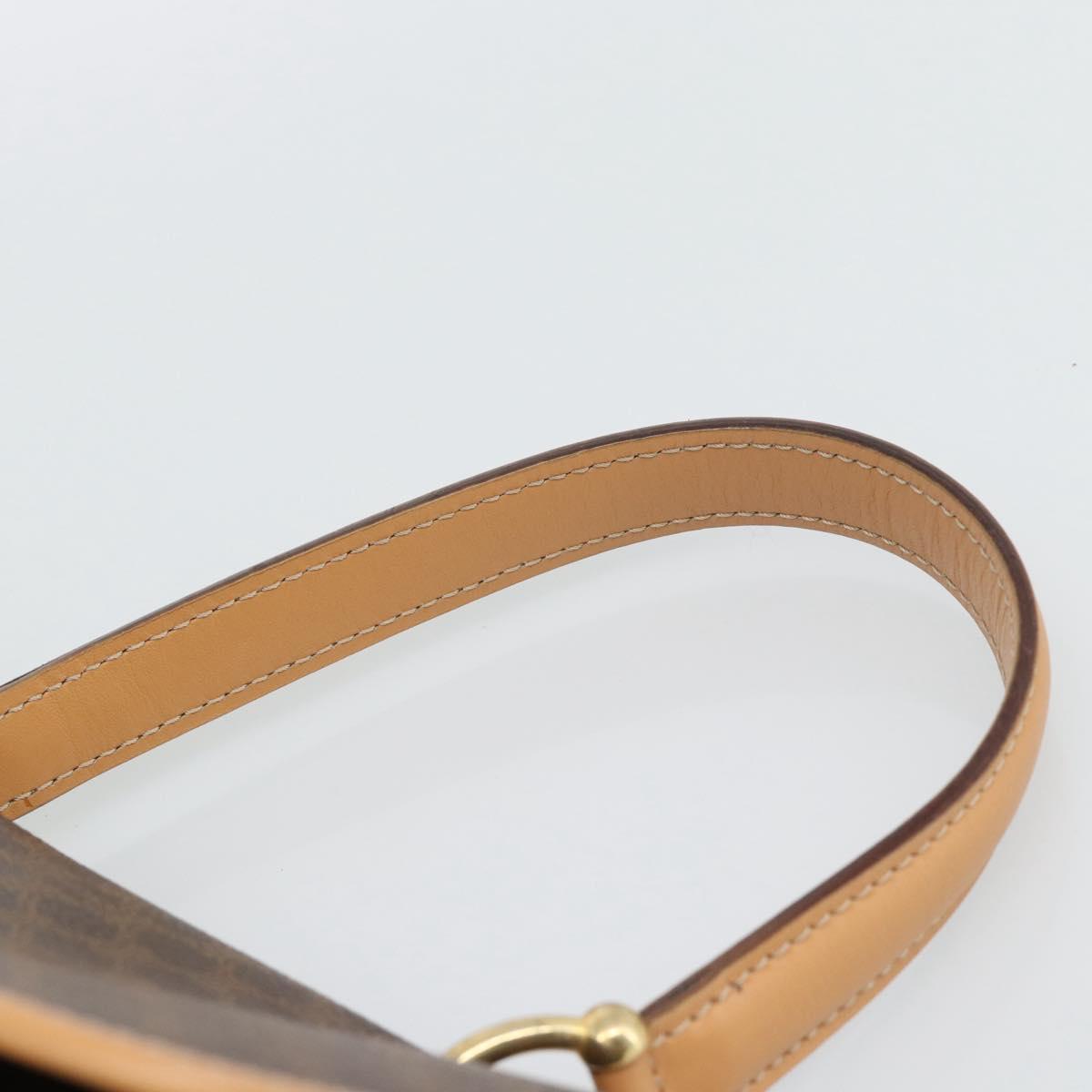 CELINE Macadam Canvas Hand Bag PVC Leather Brown Gold Auth am12166V