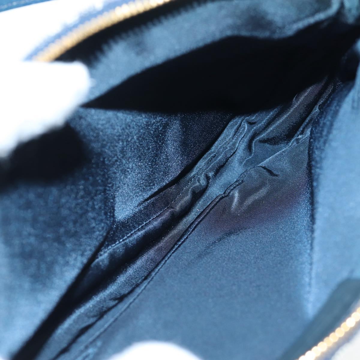 Christian Dior Trotter Canvas Saddle Pouch Navy Gold Auth am12177V