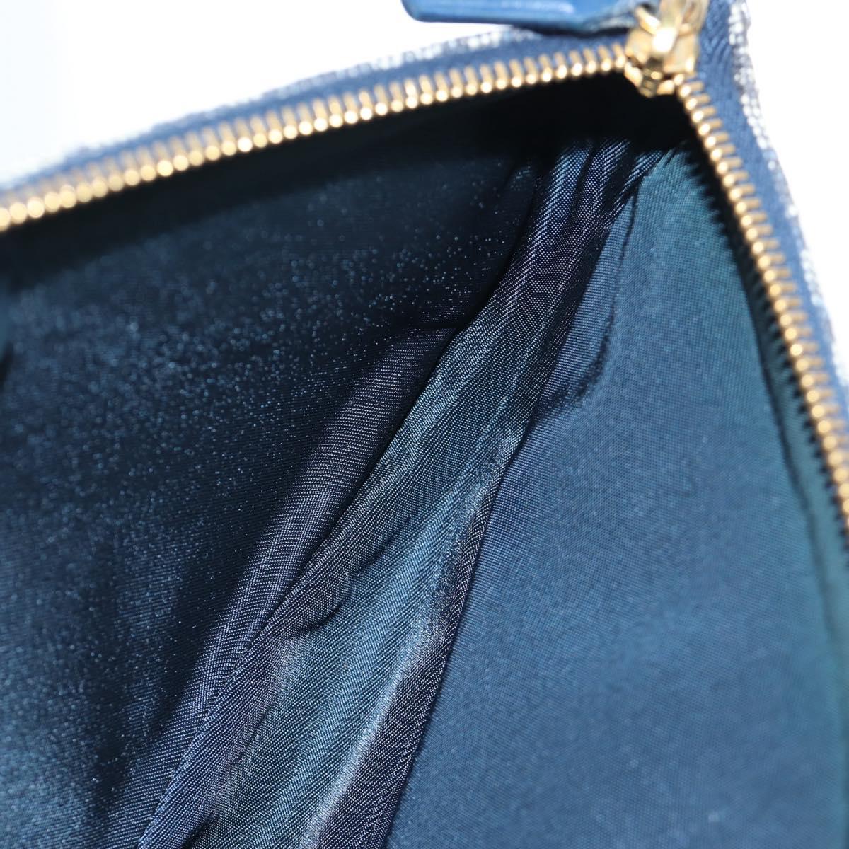 Christian Dior Trotter Canvas Saddle Pouch Navy Gold Auth am12177V