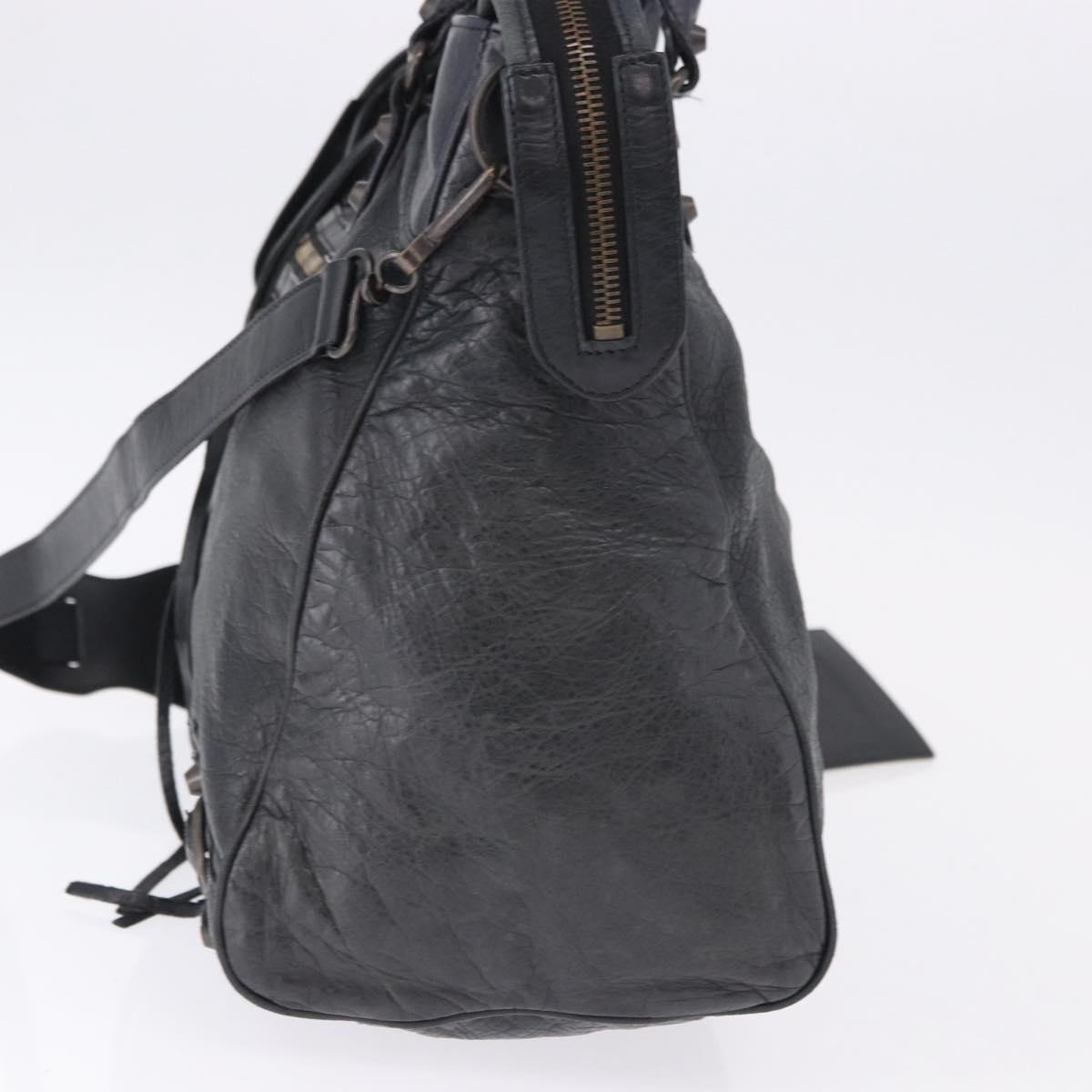 BALENCIAGA The Vero Hand Bag Leather 2way Navy 235216 Auth am12179V
