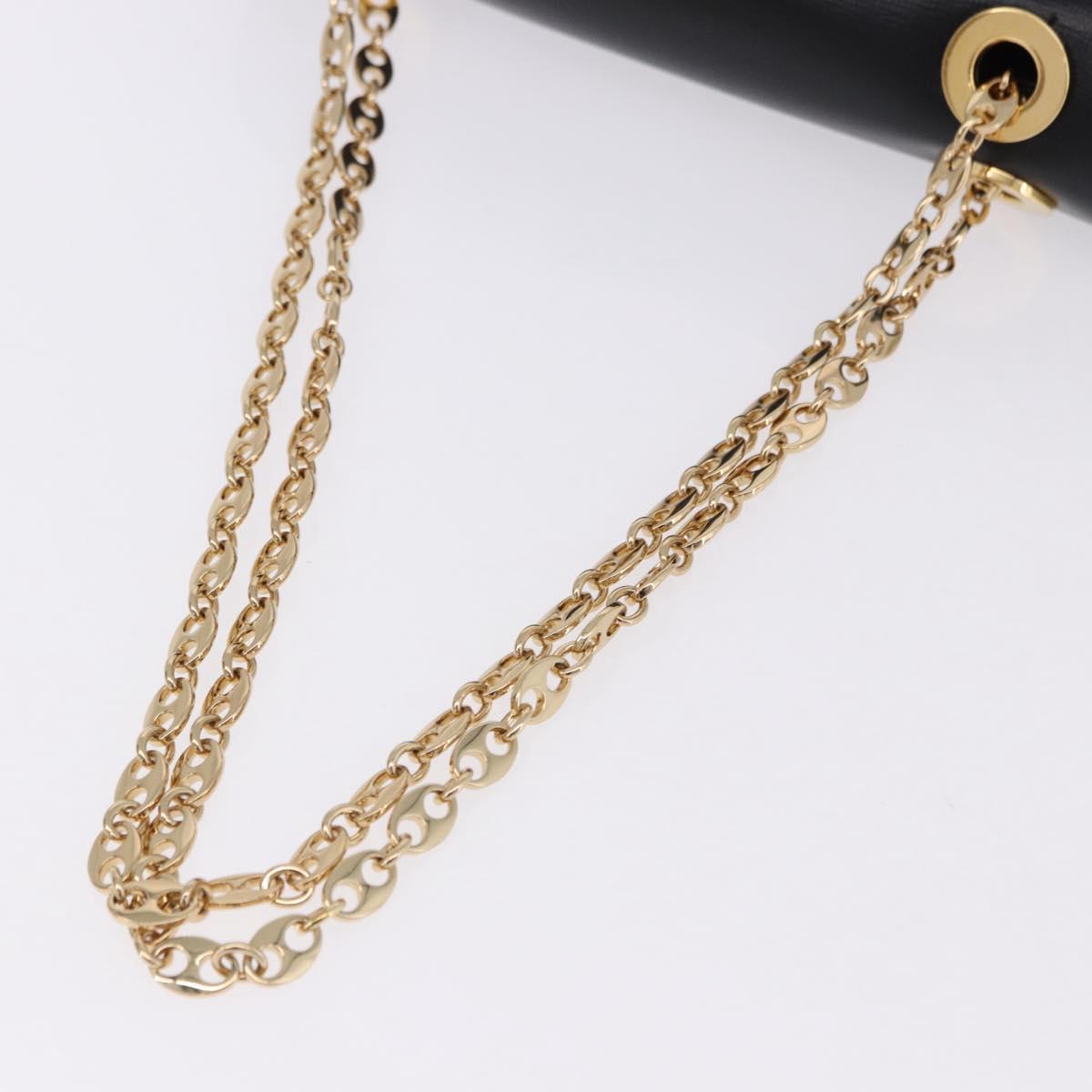 GUCCI Marina Chain Shoulder Bag Leather Black Gold 576421 Auth am12181M