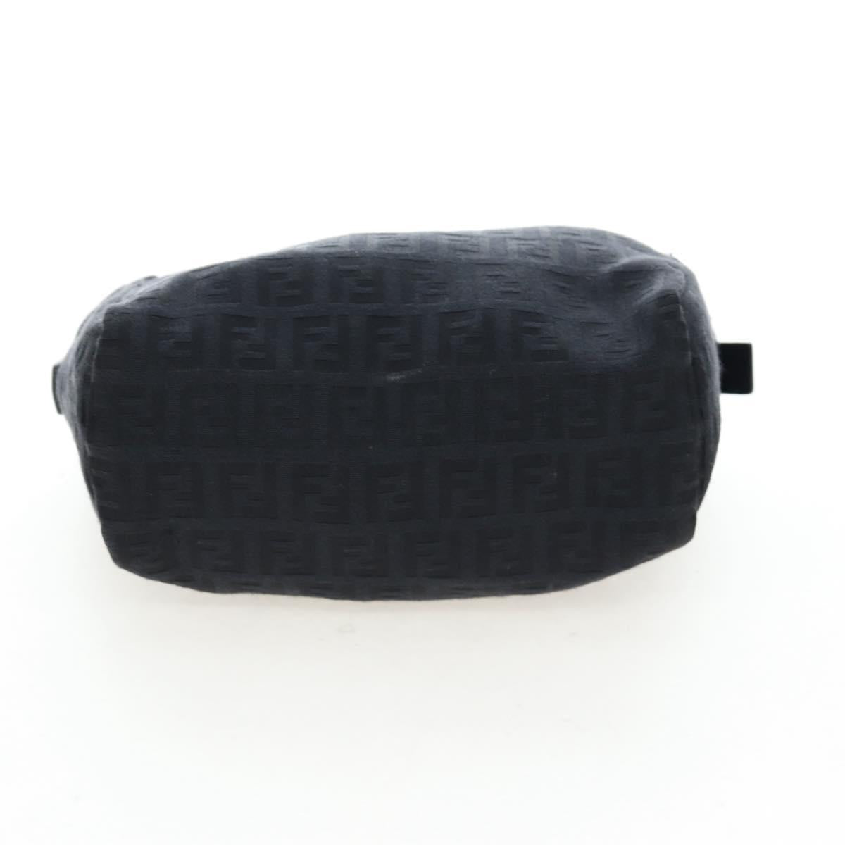 FENDI Zucchino Canvas Mini Hand Bag Black Silver Auth am12184V
