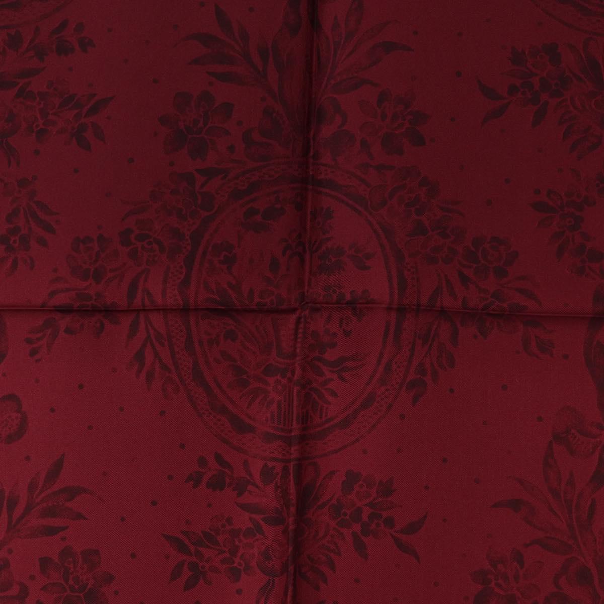 Christian Dior Leopard Scarf Silk Bordeaux Auth am12187M