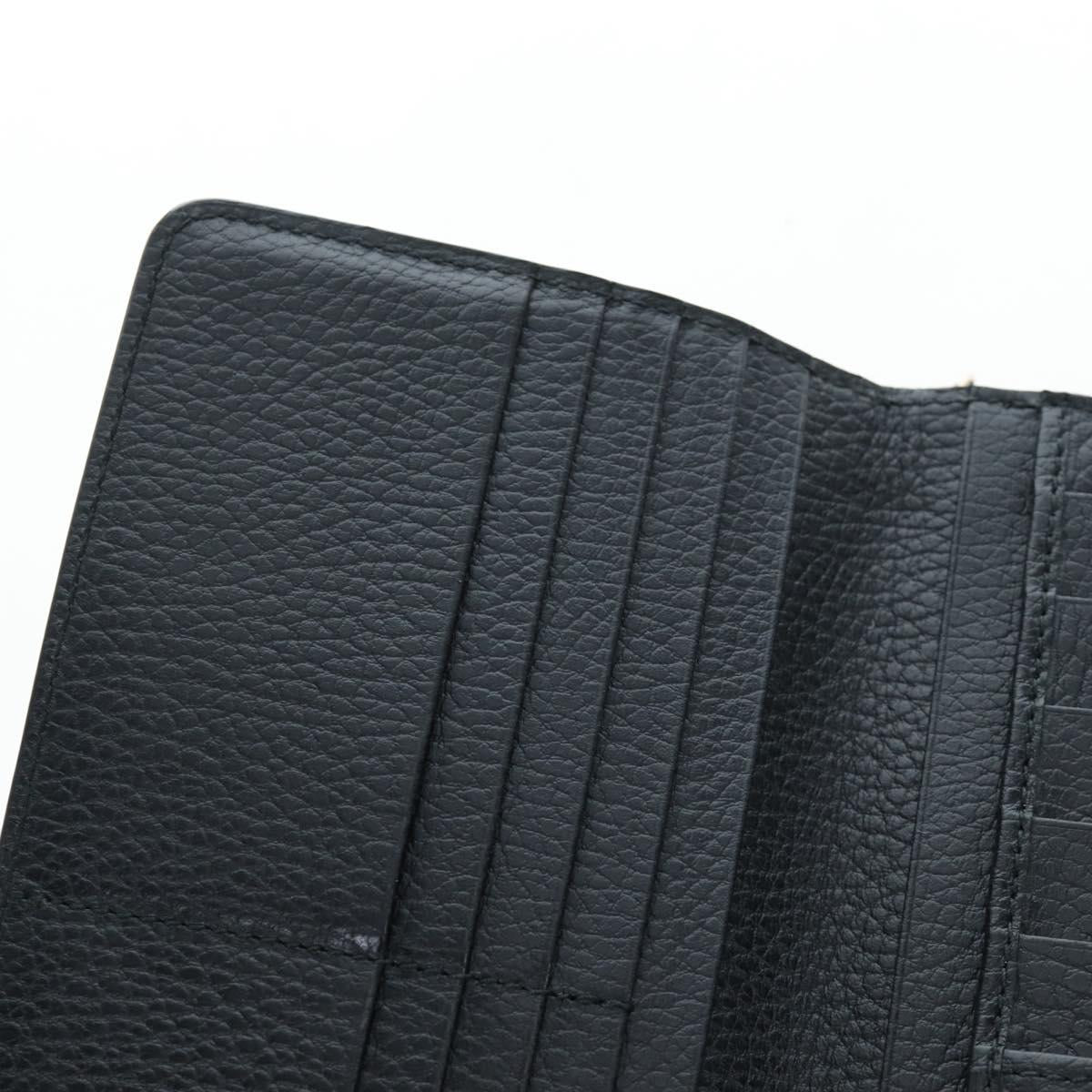GUCCI Interlocking Round Long Wallet Leather Outlet Black 449397 Auth am12188V