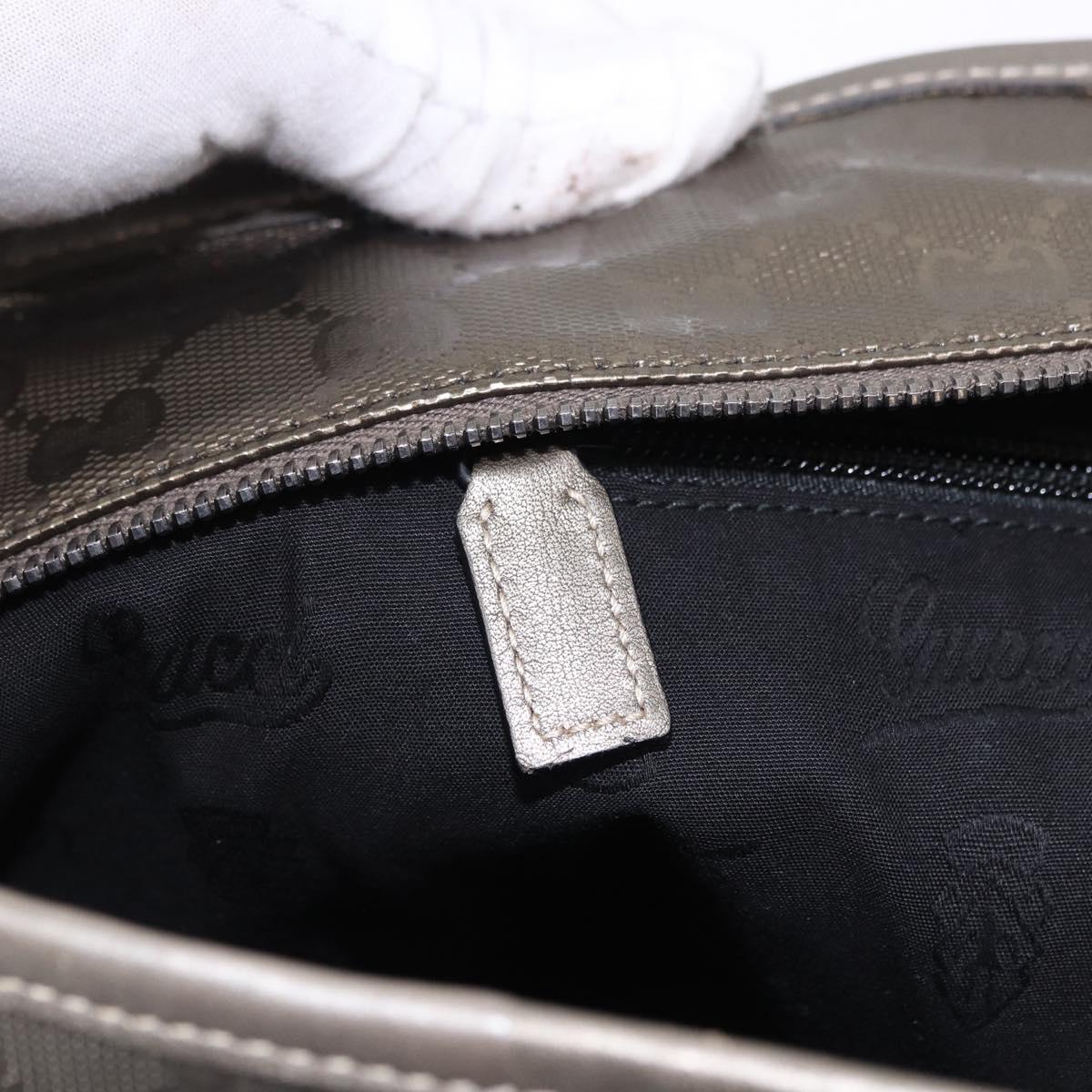 GUCCI GG implementation Tote Bag PVC Gray 211120 Auth am12189V