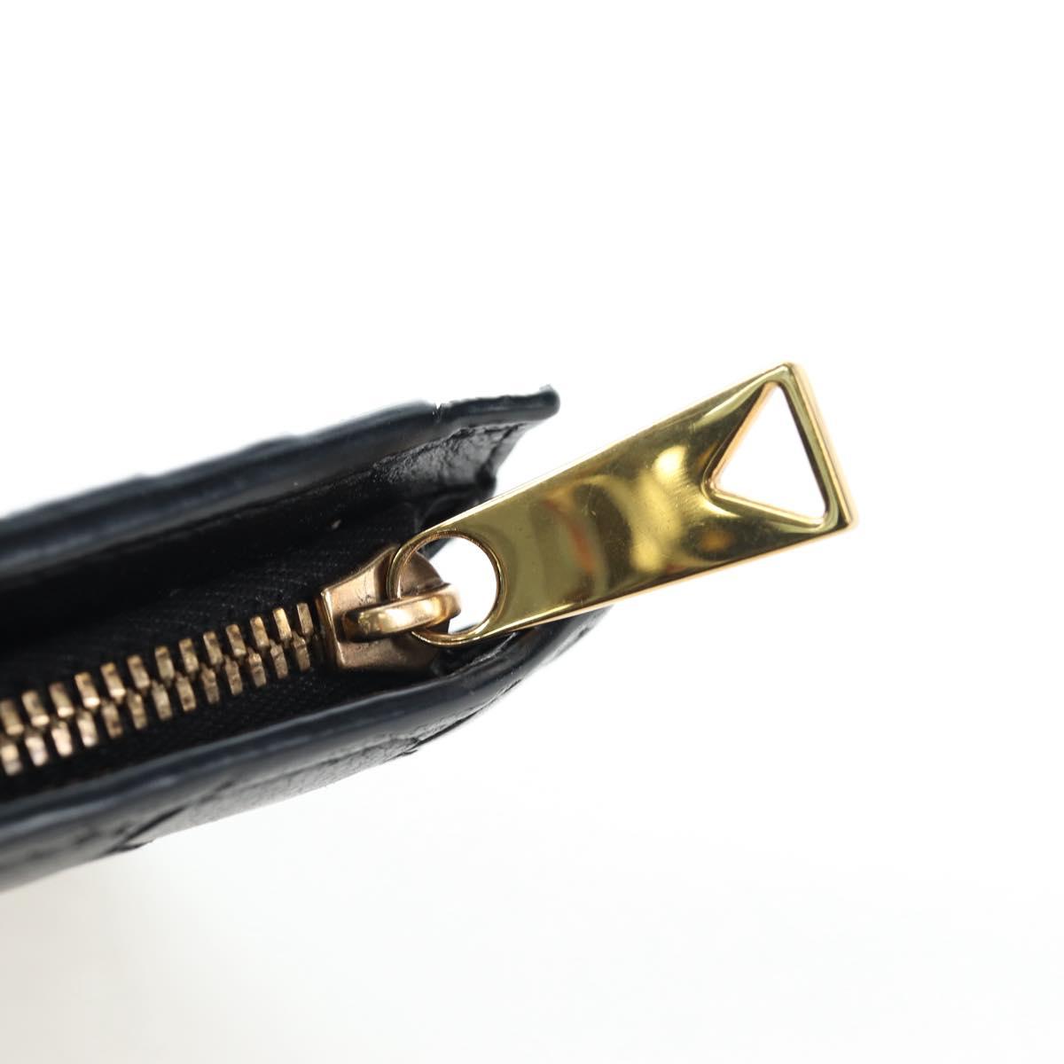 BOTTEGA VENETA INTRECCIATO Bifold Wallet Leather Black Gold Auth am12190V