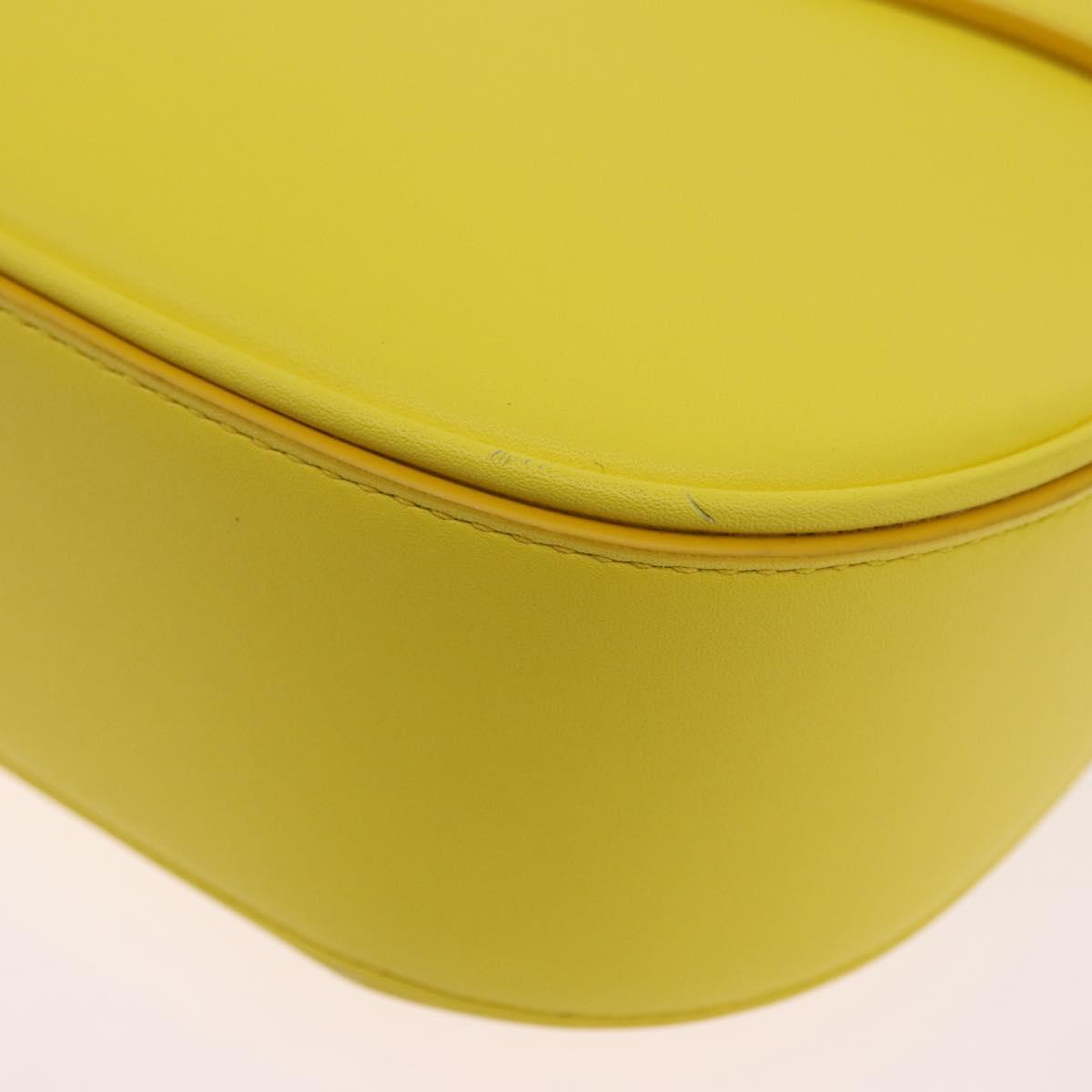 Salvatore Ferragamo Gancini Hand Bag Patent leather Yellow Gold Auth am12197M