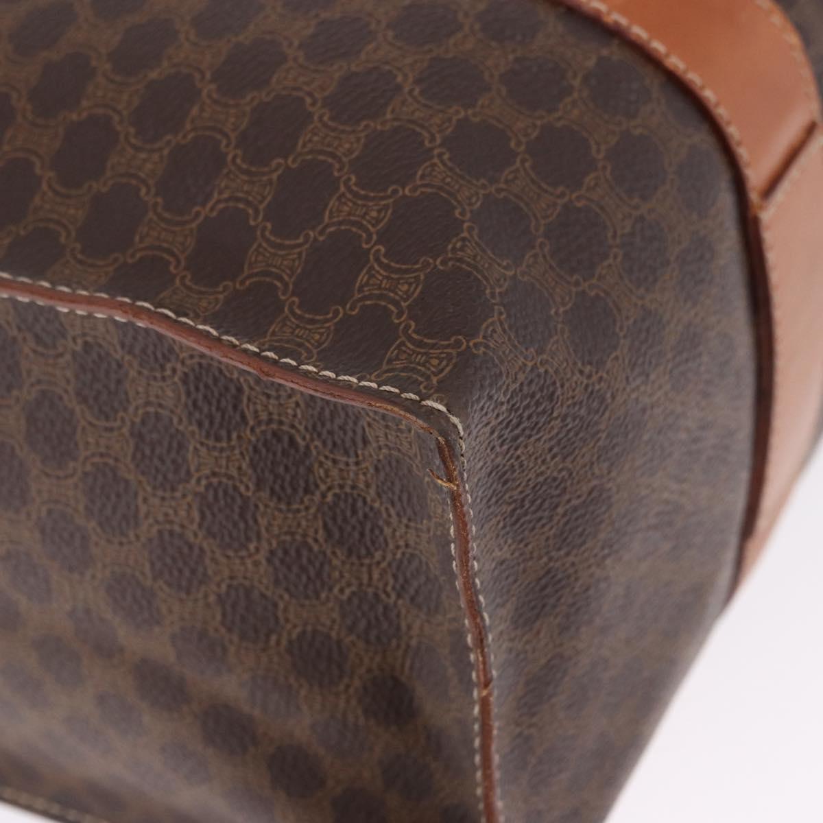 CELINE Macadam Canvas Tote Bag PVC Brown Gold Auth am12199A