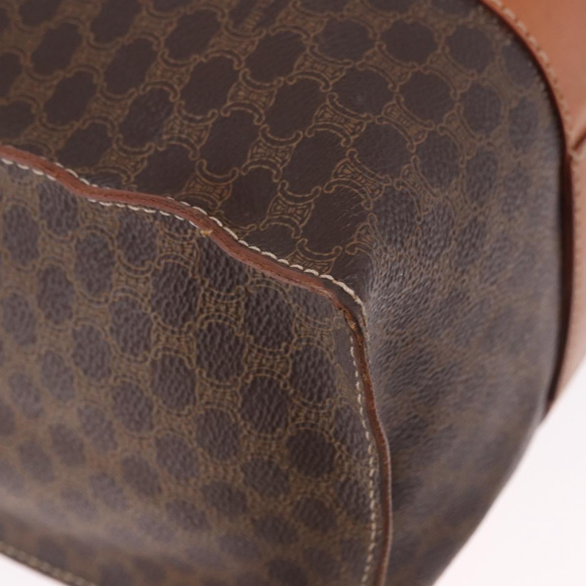 CELINE Macadam Canvas Tote Bag PVC Brown Gold Auth am12199A