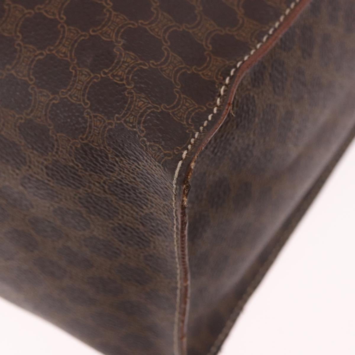 CELINE Macadam Canvas Tote Bag PVC Brown Gold Auth am12199A