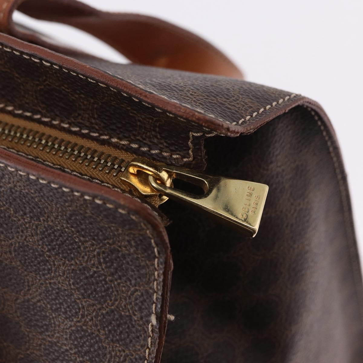 CELINE Macadam Canvas Tote Bag PVC Brown Gold Auth am12199A