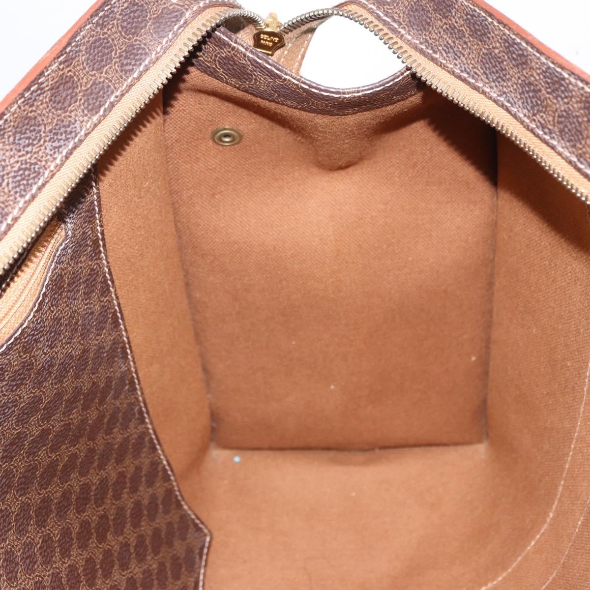 CELINE Macadam Canvas Tote Bag PVC Brown Gold Auth am12199A