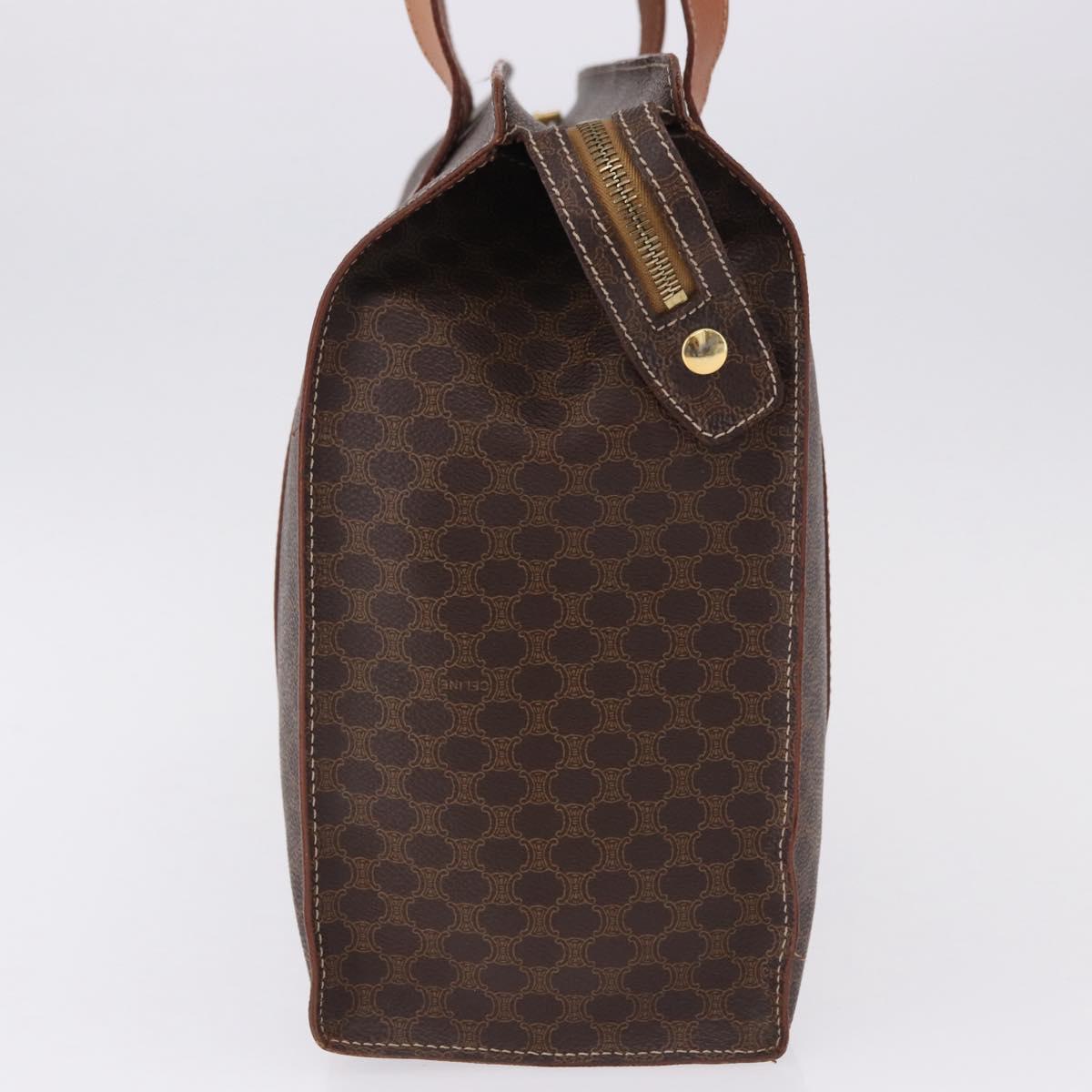 CELINE Macadam Canvas Tote Bag PVC Brown Gold Auth am12199A