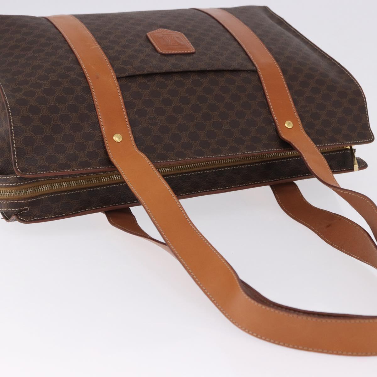 CELINE Macadam Canvas Tote Bag PVC Brown Gold Auth am12199A