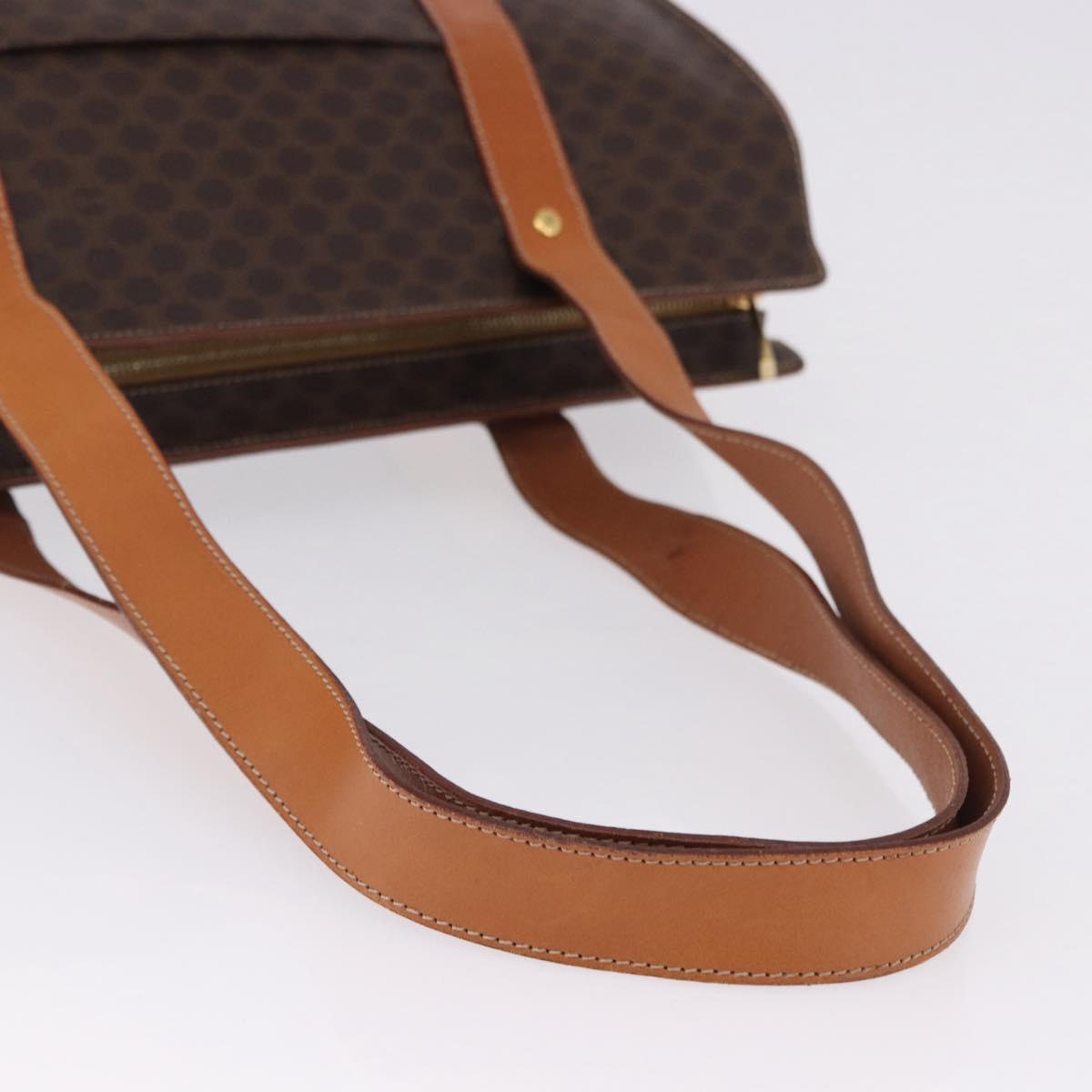 CELINE Macadam Canvas Tote Bag PVC Brown Gold Auth am12199A