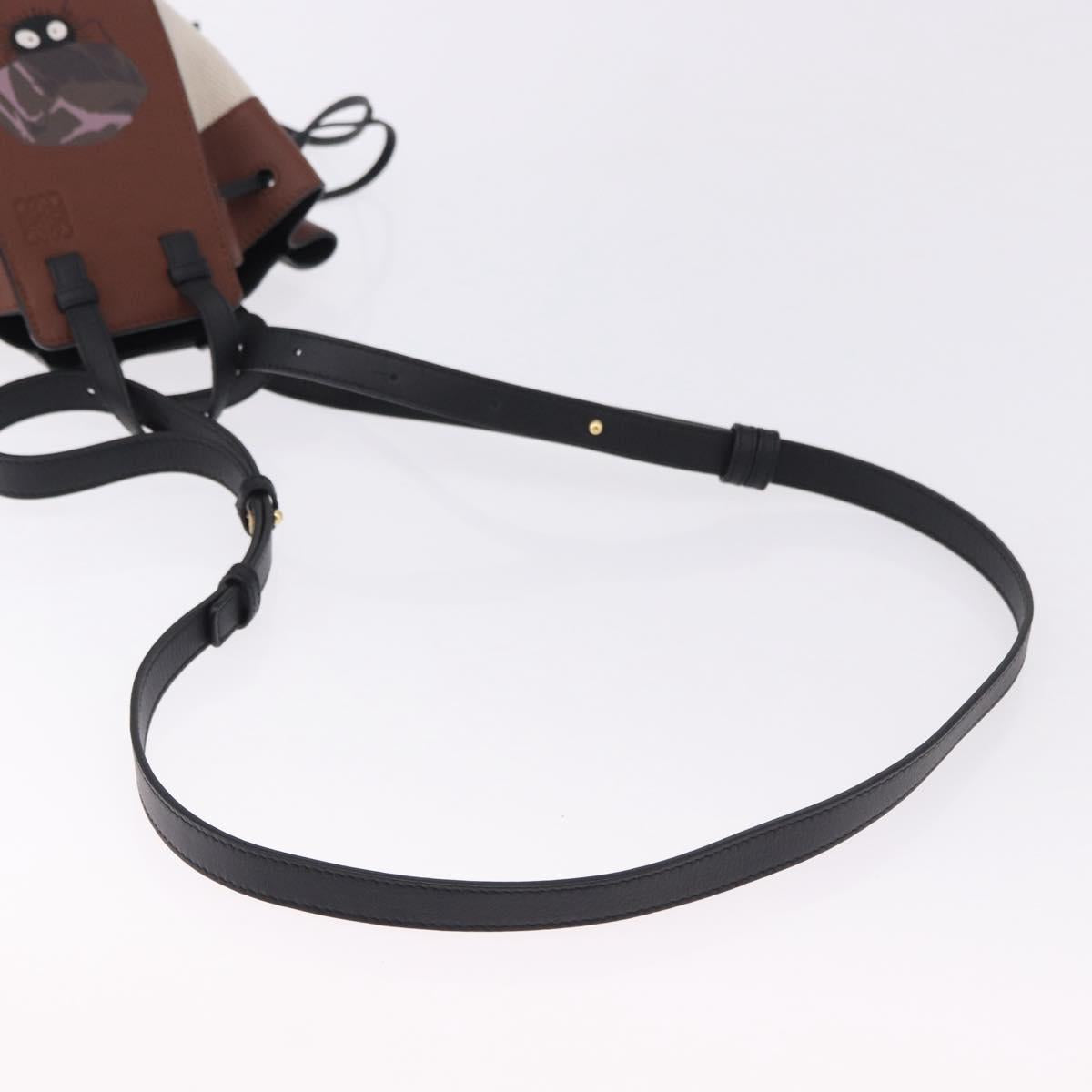 LOEWE Studio Ghibli Hammock Drawstring Mini Bag Canvas 2way Brown Auth am12202SM