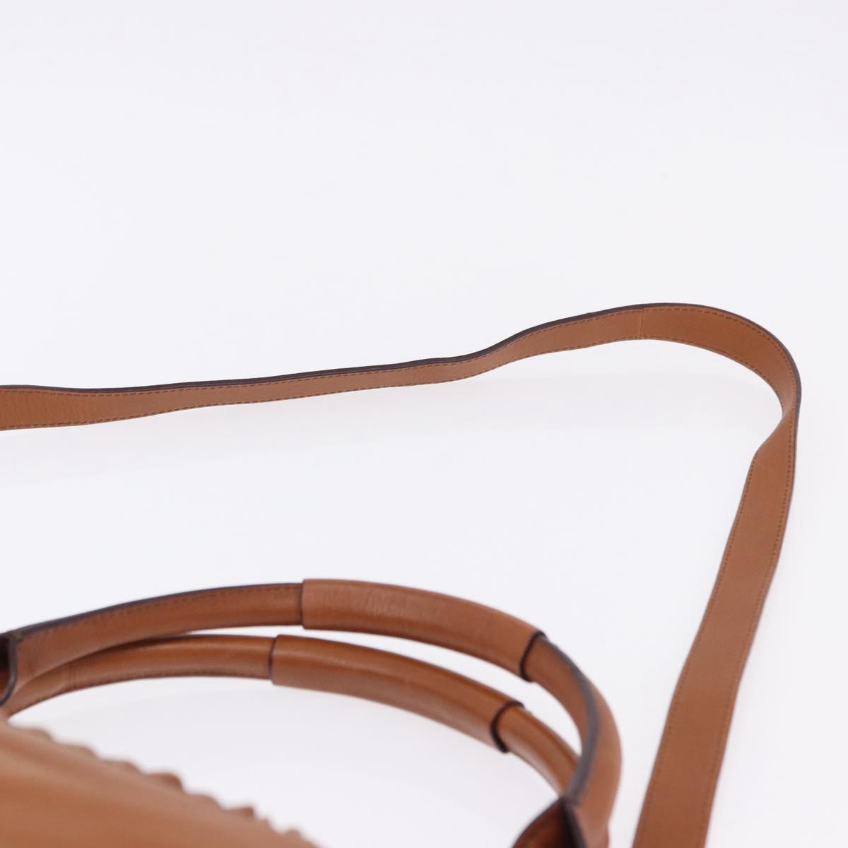 Chloe Margaret Hand Bag Leather 2way Brown Gold Auth am12208A