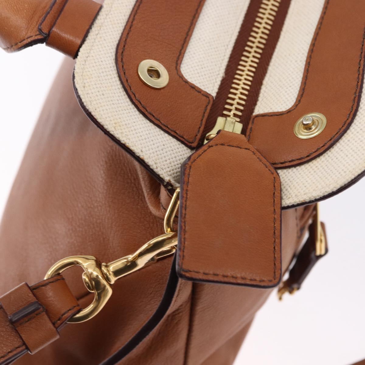 Chloe Margaret Hand Bag Leather 2way Brown Gold Auth am12208A