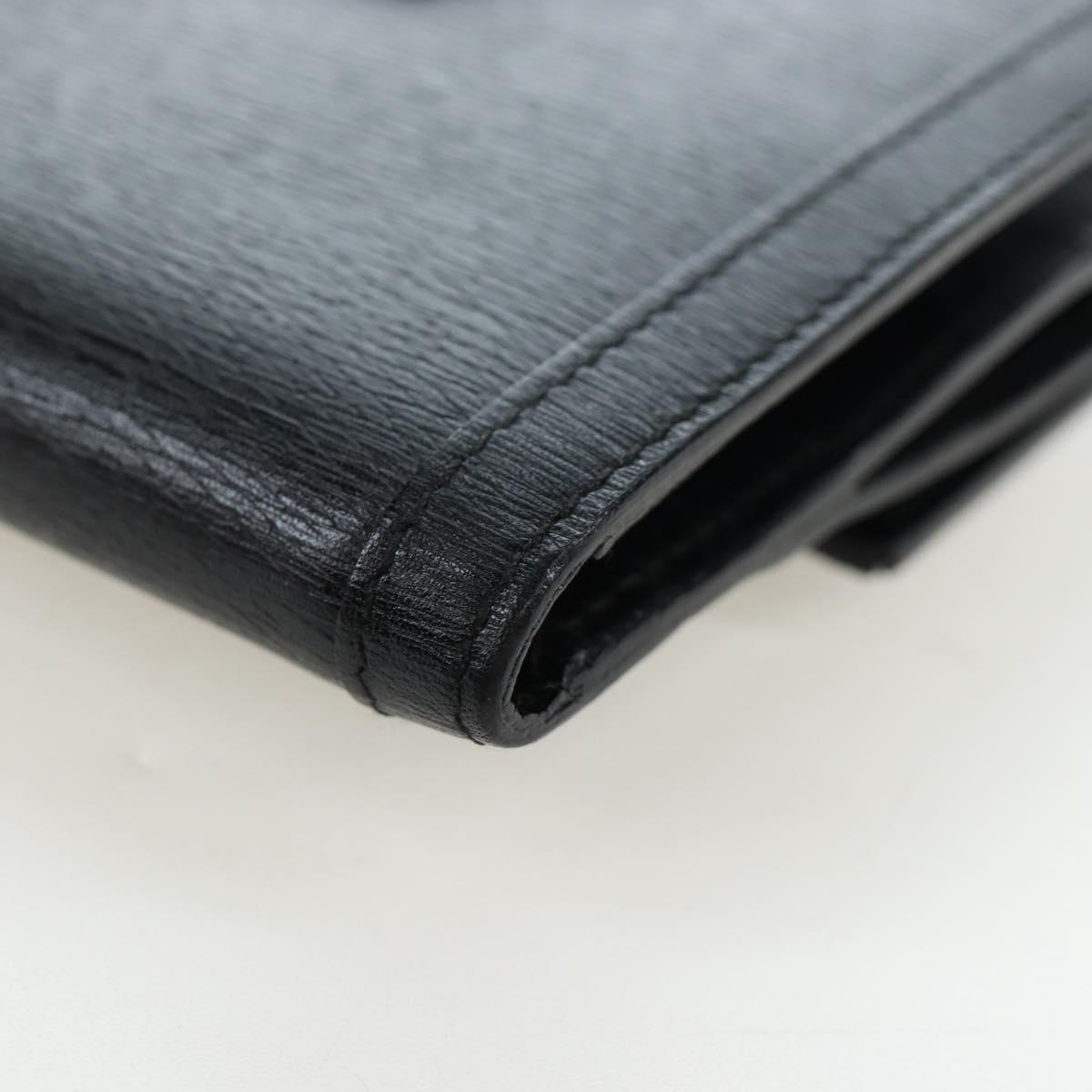 GUCCI G Trifold Wallet Leather Black Auth am12210V