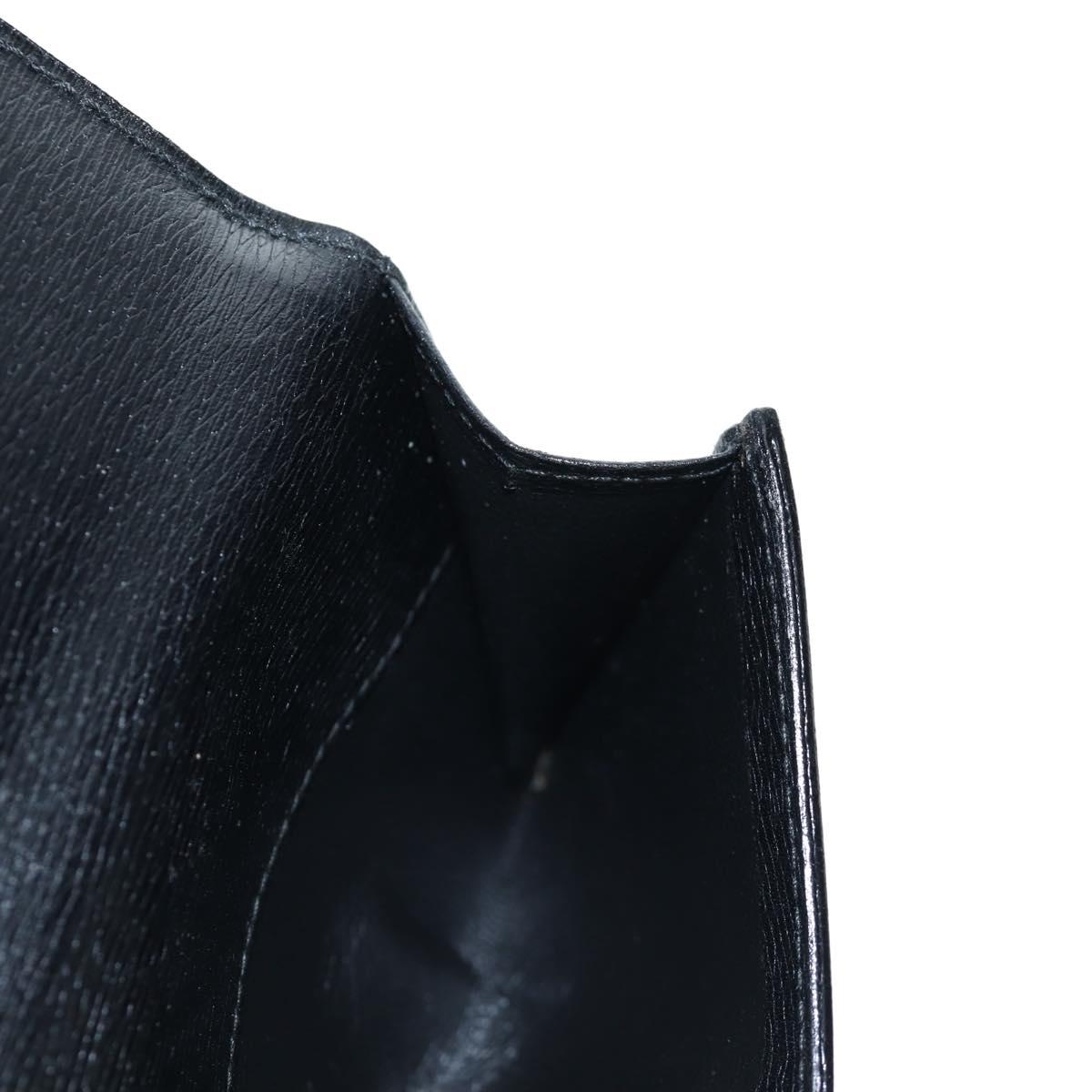 GUCCI G Trifold Wallet Leather Black Auth am12210V