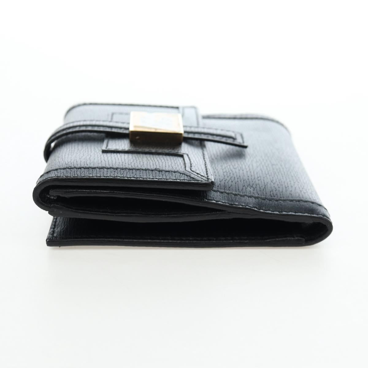 GUCCI G Trifold Wallet Leather Black Auth am12210V