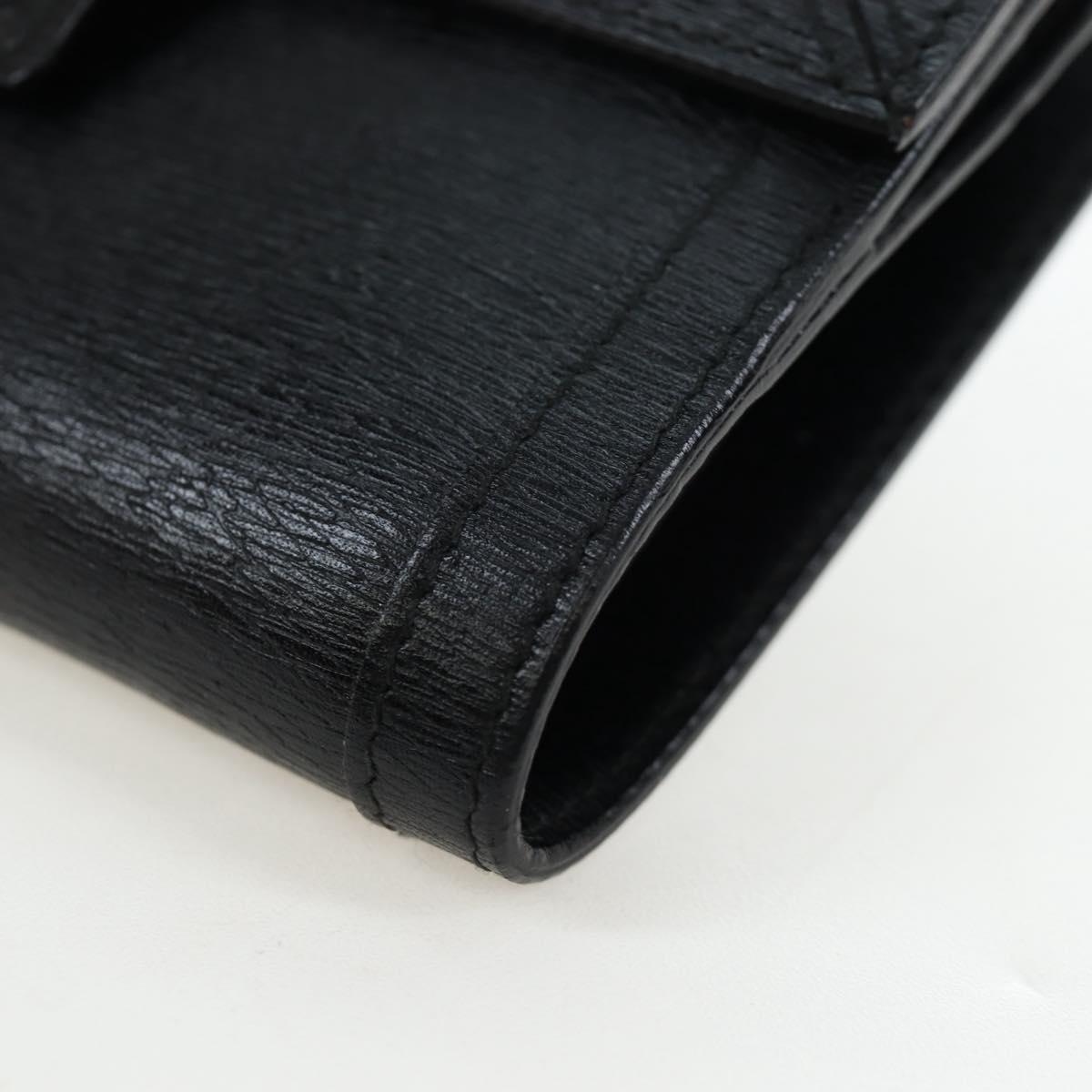 GUCCI G Trifold Wallet Leather Black Auth am12210V