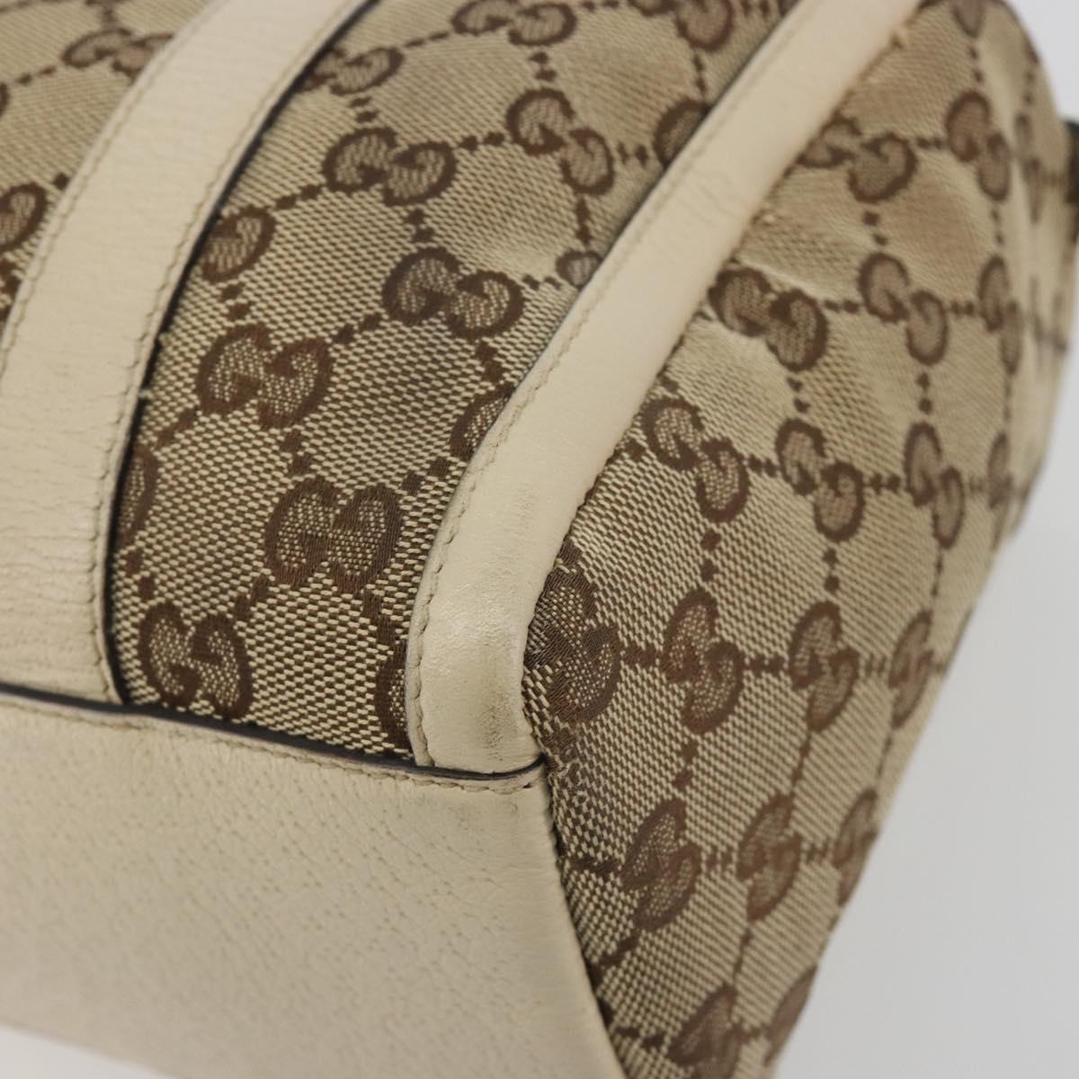 GUCCI GG Canvas Hand Bag Beige Gold 130942 Auth am12212V